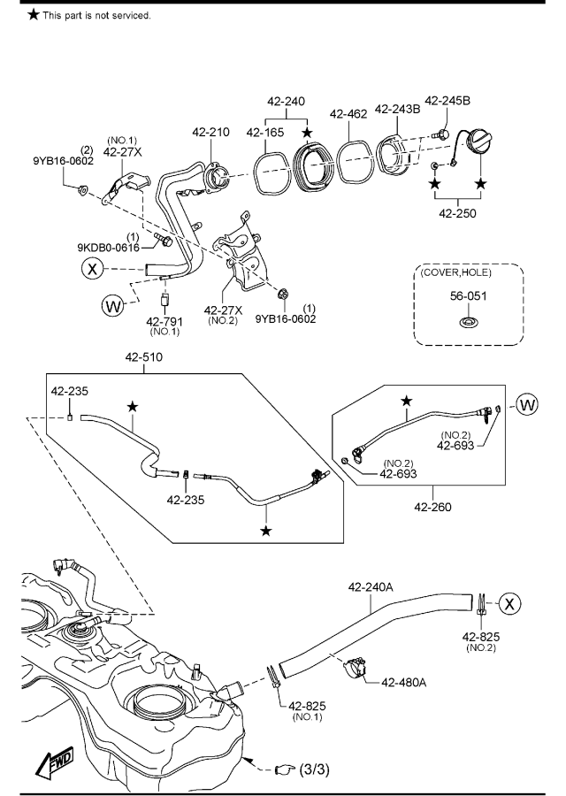 Diagram FUEL TANK (4WD) for your 2008 Mazda RX-8   
