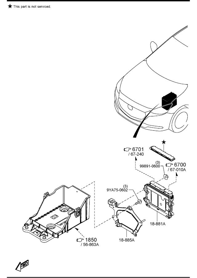 Diagram ENGINE SWITCHES & RELAYS for your Mazda