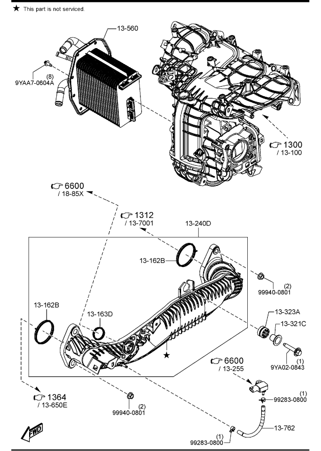 Diagram INTER COOLER (W/TURBO) for your Mazda