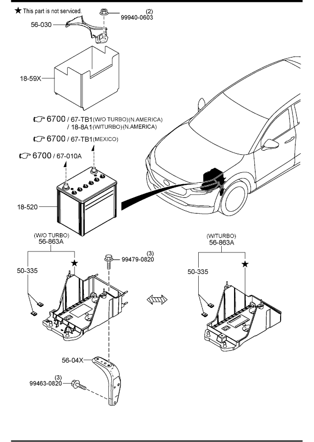 Diagram BATTERY for your Mazda CX-30  