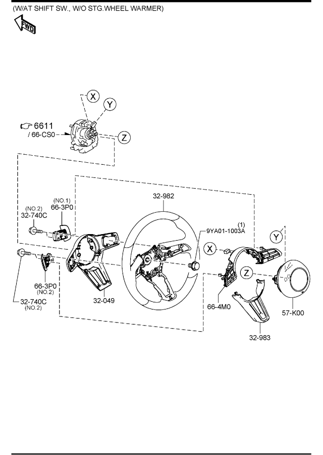 Diagram STEERING WHEEL for your Mazda