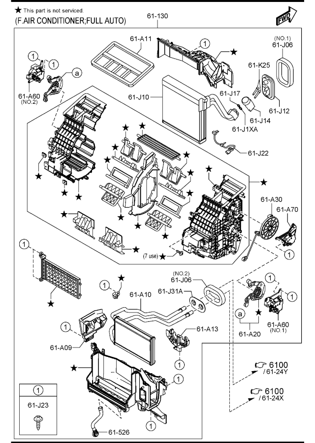 Diagram HEAT & COOLING UNIT for your Mazda