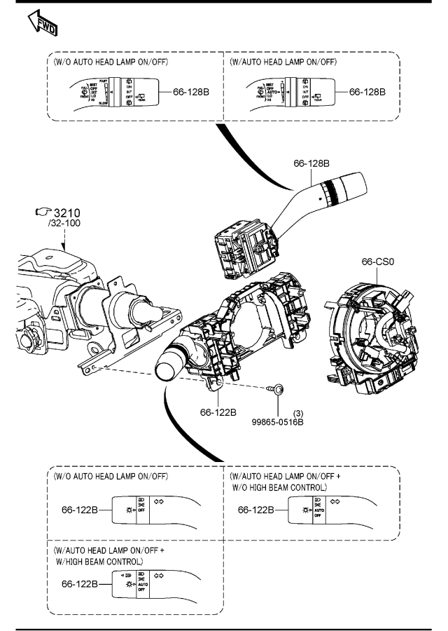 Diagram COMBINATION SWITCH (MEXICO) for your Mazda