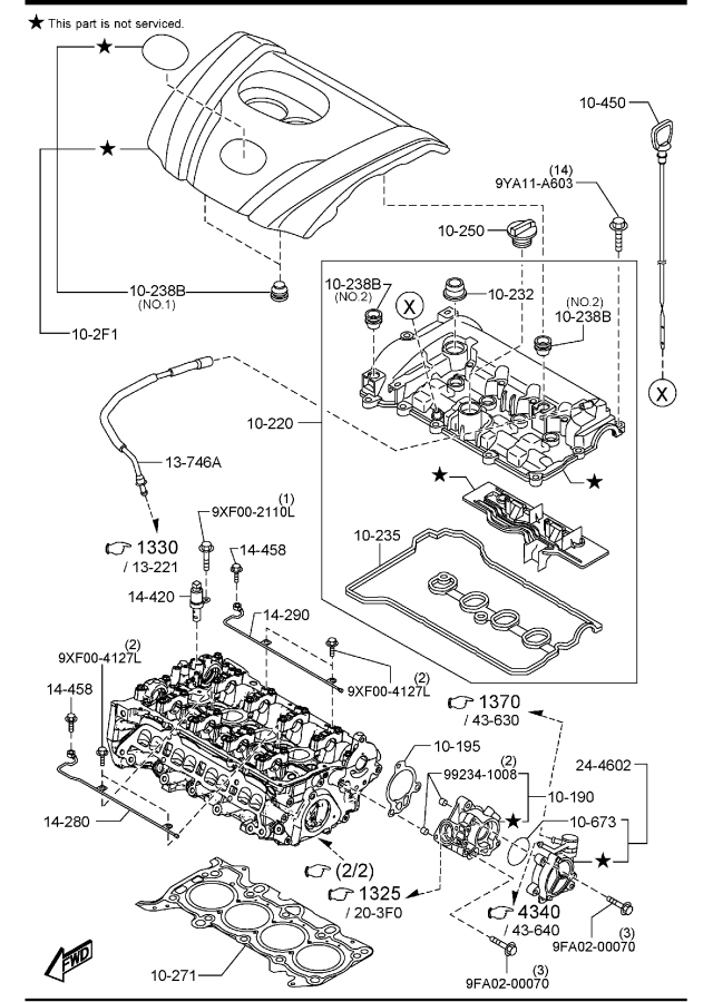 Diagram CYLINDER HEAD & COVER for your 2003 Mazda Protege   