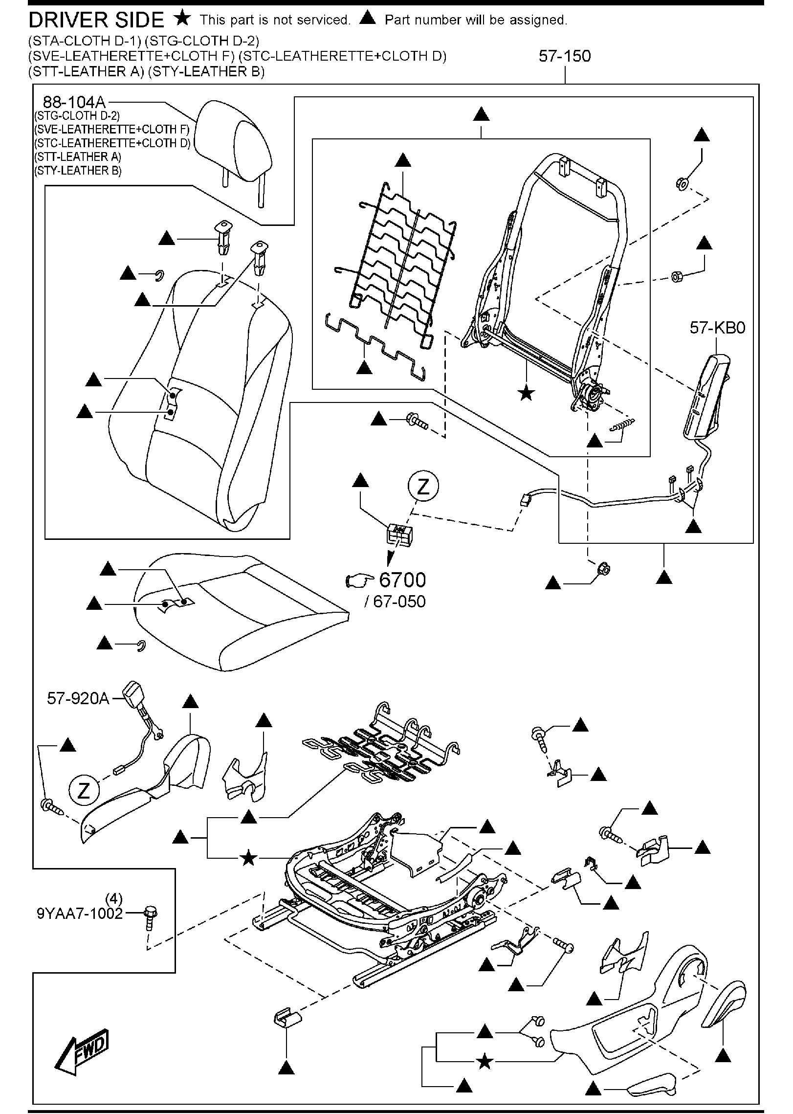 Diagram FRONT SEATS for your 2013 Mazda CX-5   