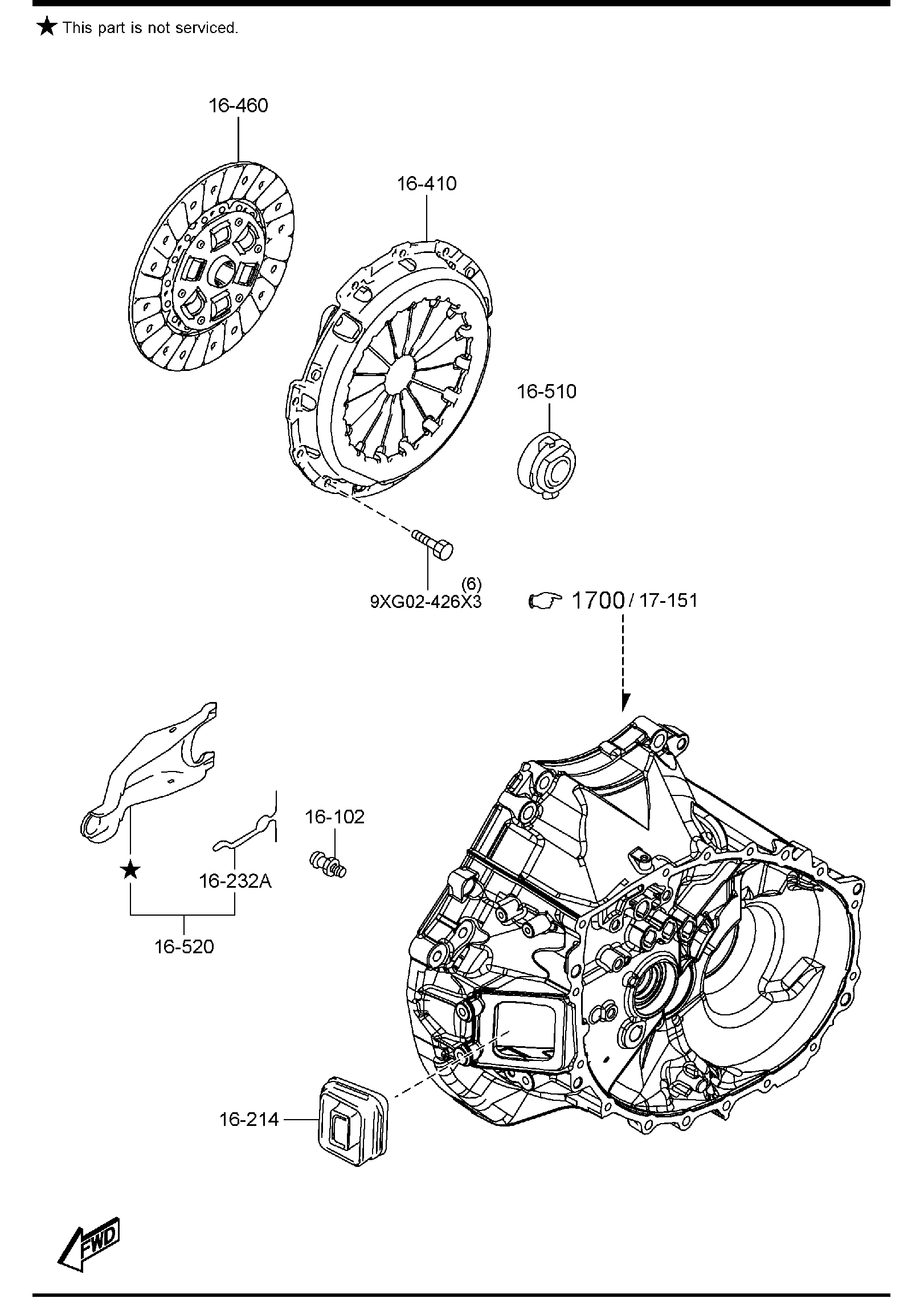 Diagram CLUTCH DISC & COVER for your 2008 Mazda Mazda3   