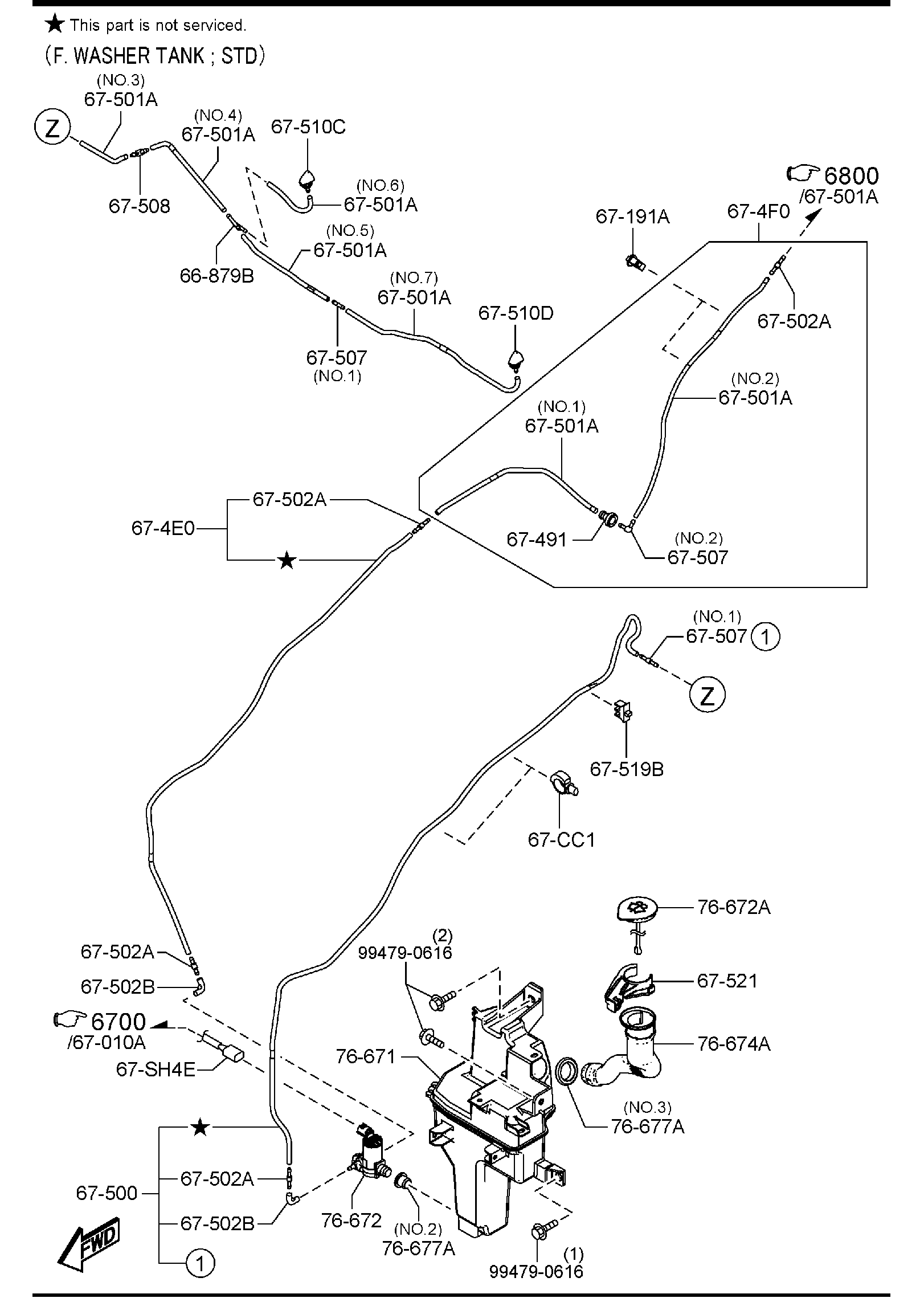 Diagram WINDSHIELD WASHER for your 2021 Mazda MX-5 Miata   