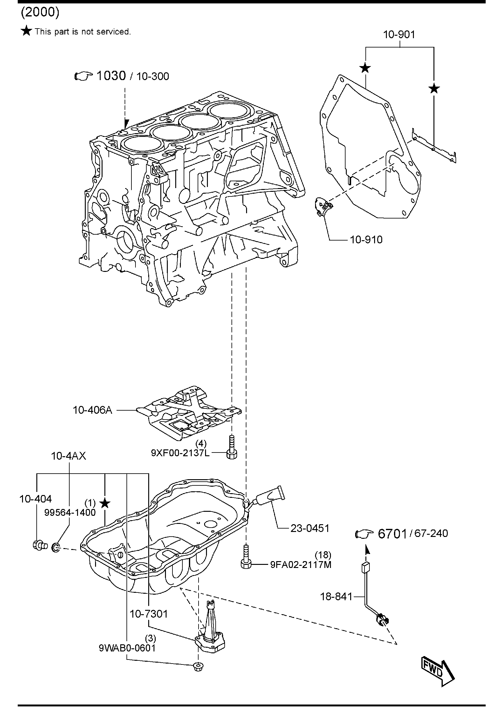 Diagram OIL PAN & TIMING COVER (W/O TURBO) for your 2009 Mazda Mazda3   