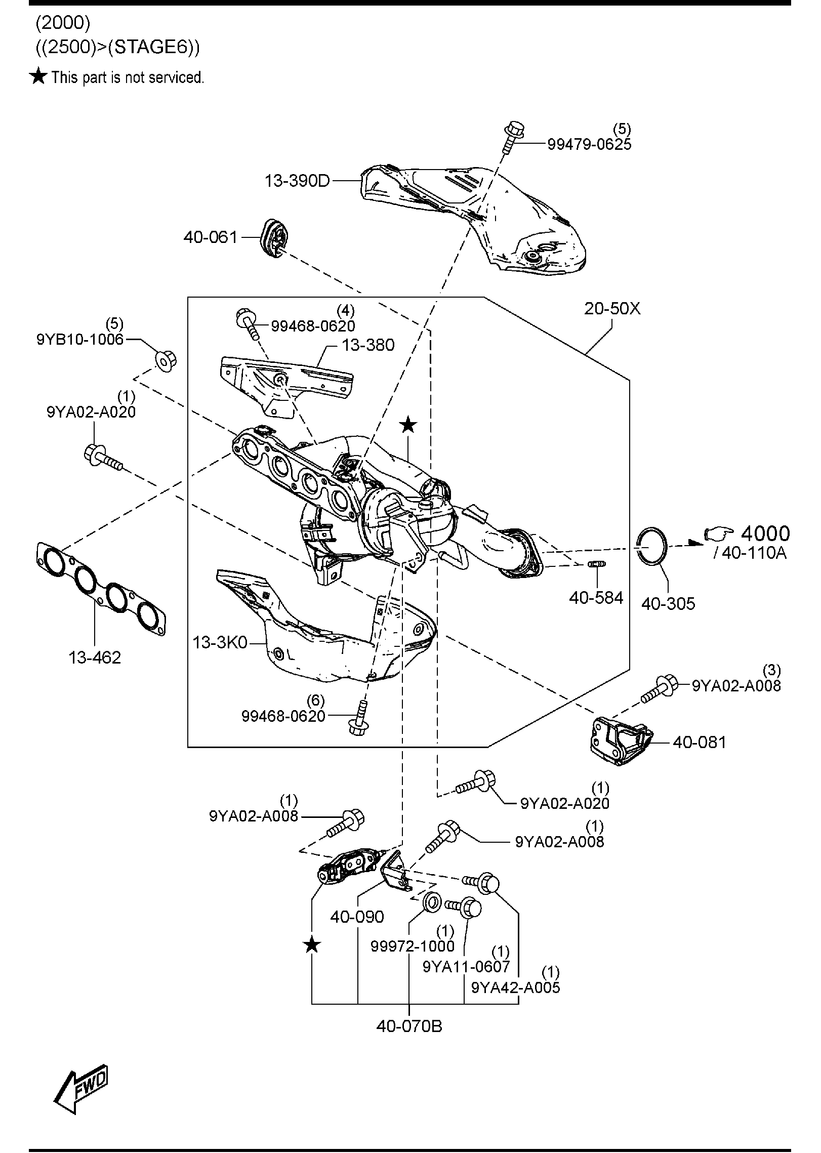 Diagram EXHAUST MANIFOLD (W/O TURBO) for your 2013 Mazda Mazda6   