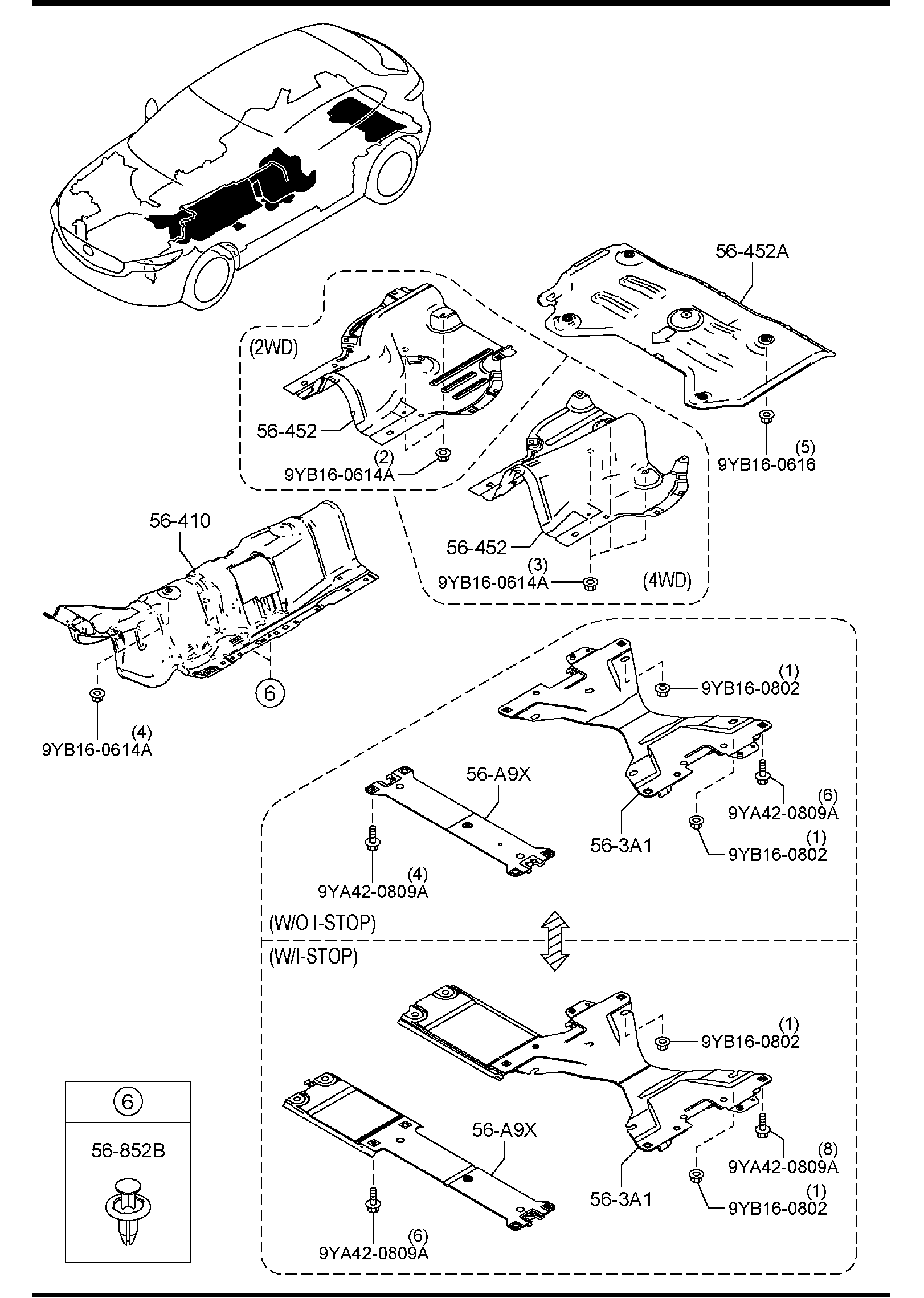 Diagram FLOOR ATTACHMENTS for your Mazda