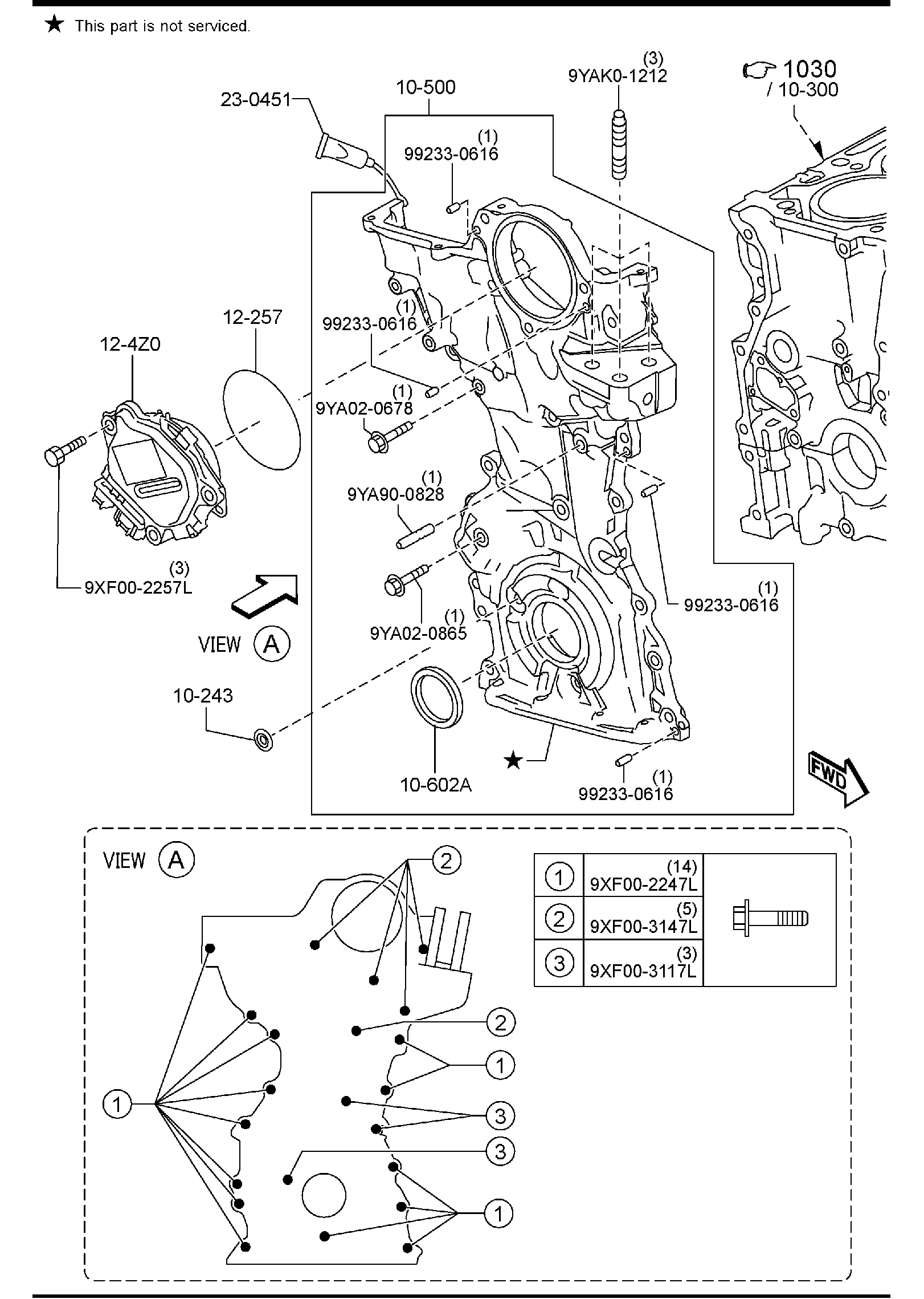 Diagram OIL PAN & TIMING COVER (W/TURBO) for your 2025 Mazda CX-30   