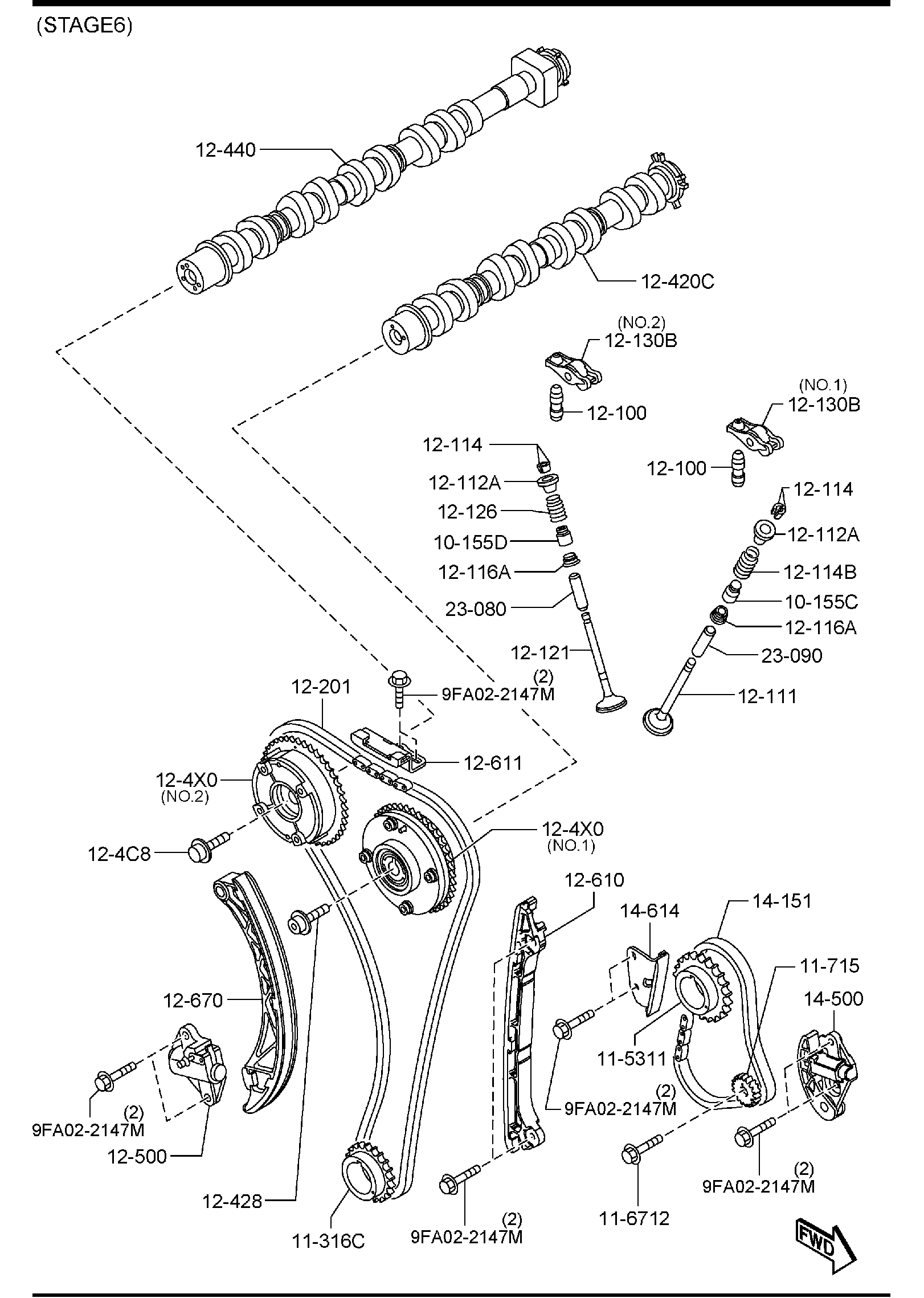 Diagram VALVE SYSTEM (W/O TURBO)(2500CC) for your Mazda