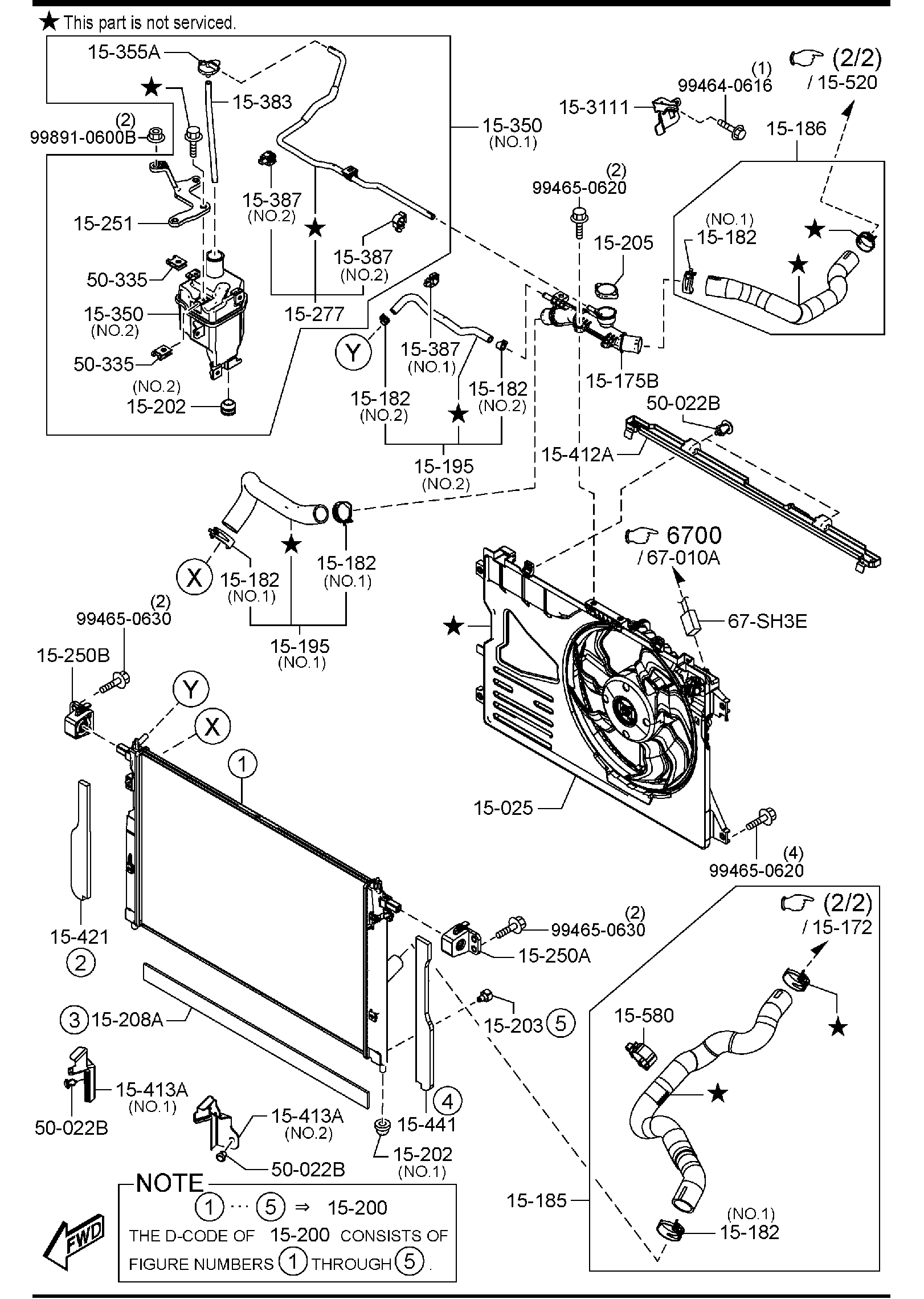 Diagram COOLING SYSTEM (W/O TURBO)(W/CYLINDER DEACTIVATION) for your 2022 Mazda CX-30   
