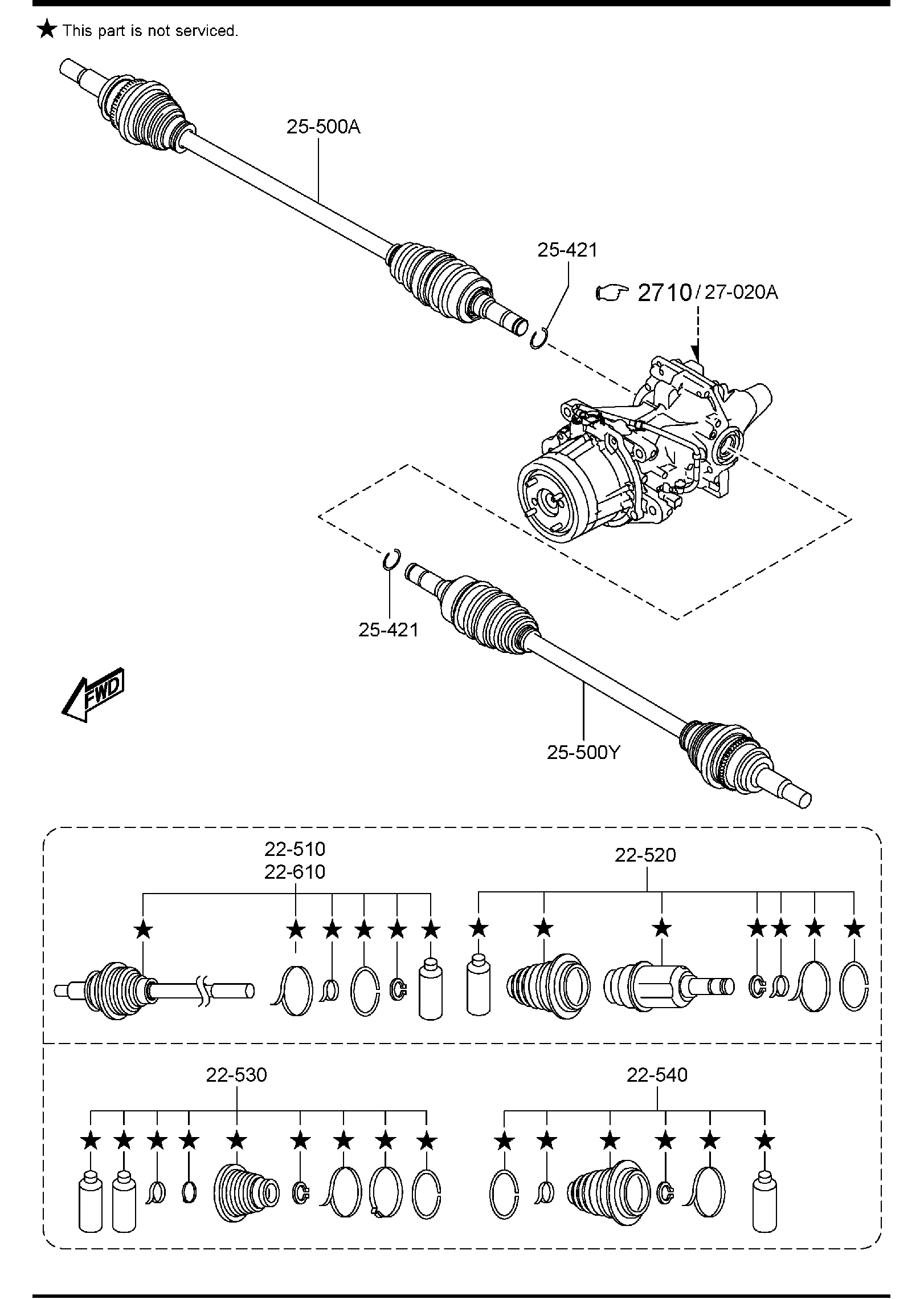 Diagram REAR DRIVE SHAFT (4WD) for your Mazda