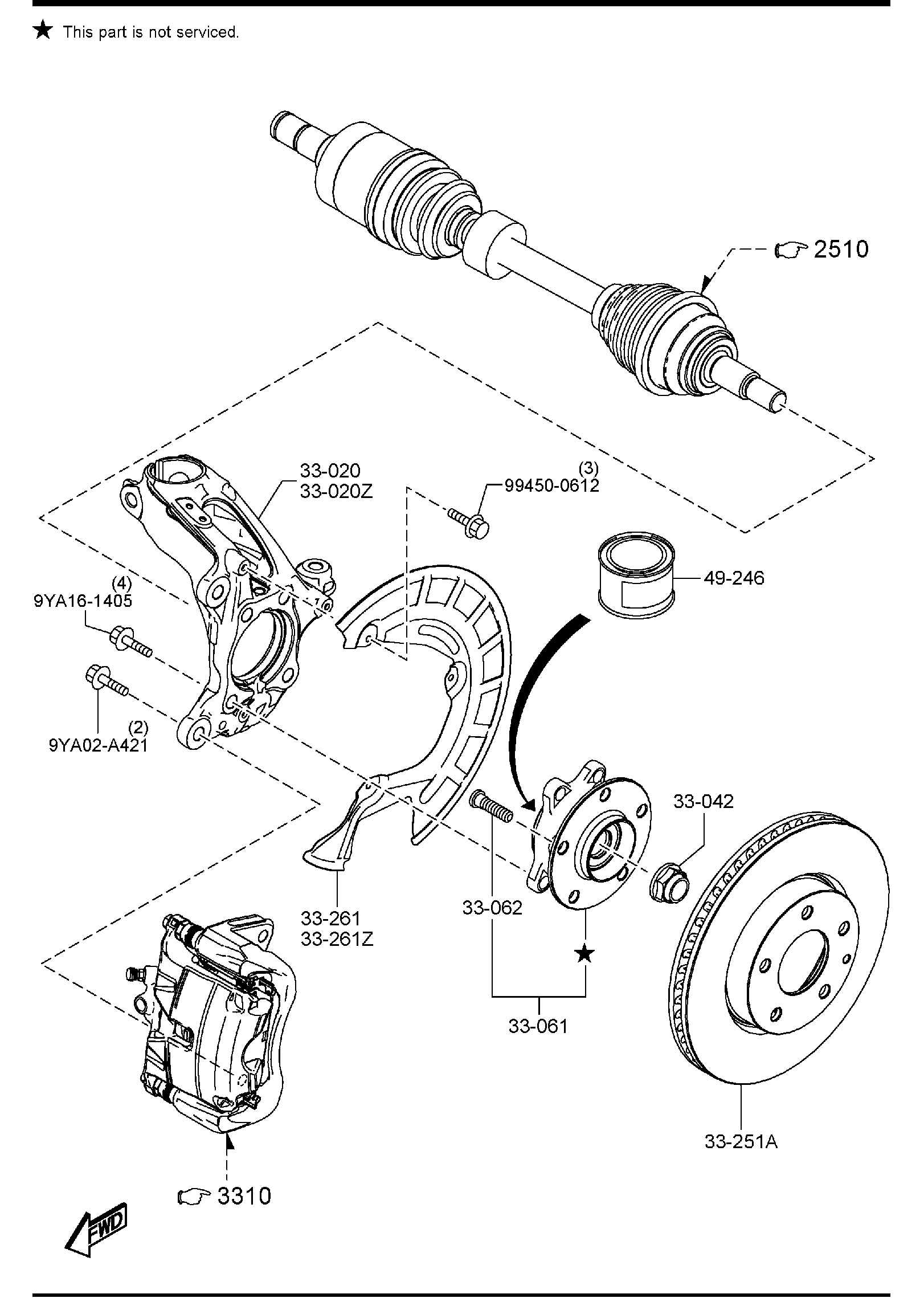 Diagram FRONT AXLE for your 2019 Mazda CX-5   