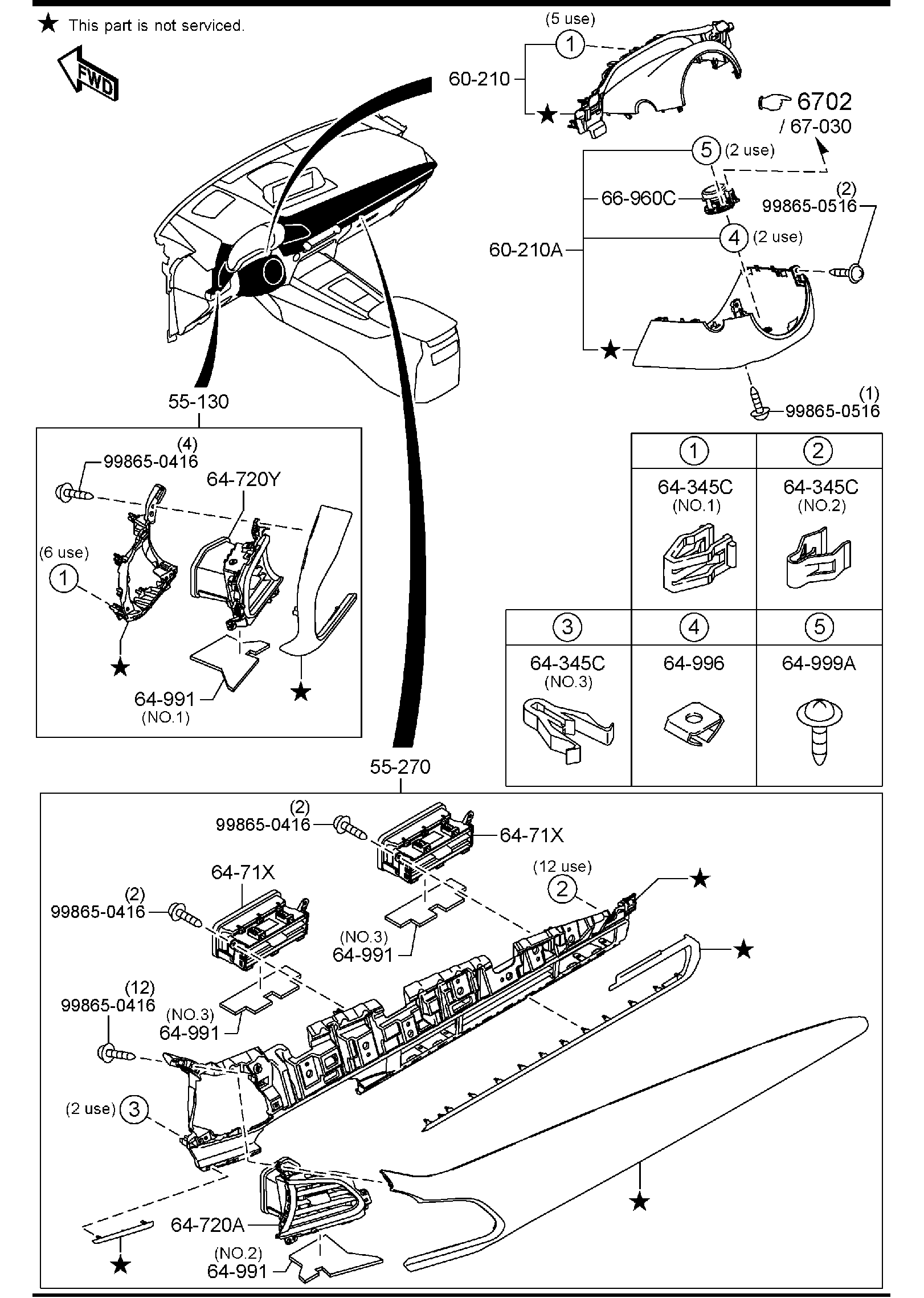 Diagram DASHBOARD EQUIPMENTS for your Mazda