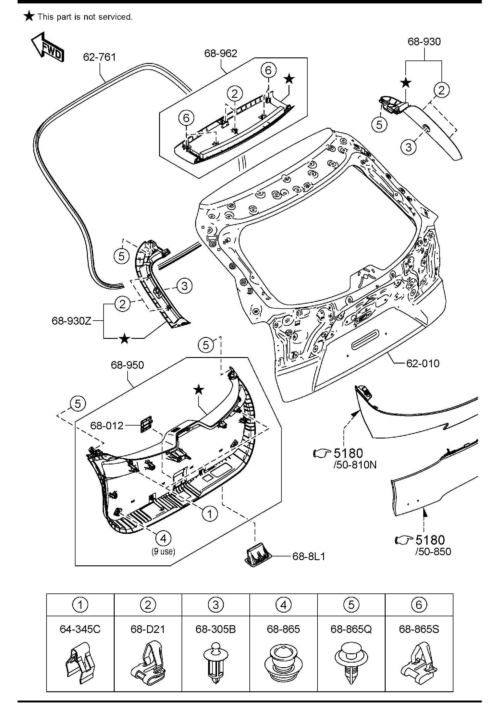 Diagram LIFT GATE for your Mazda