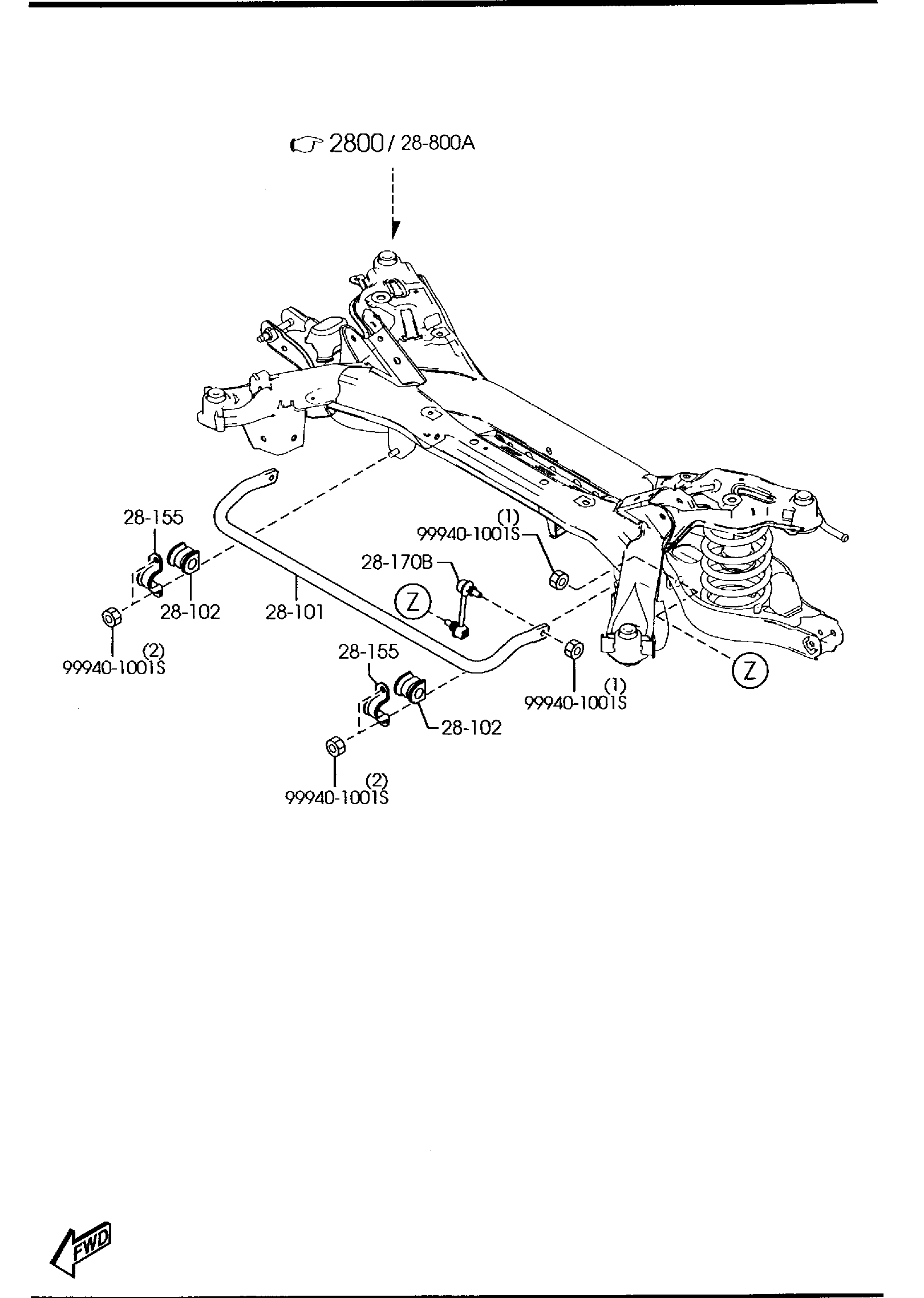 Diagram REAR STABILIZER for your 2010 Mazda MX-5 Miata  W/RETRACTABLE HARD TOP P TOURING 