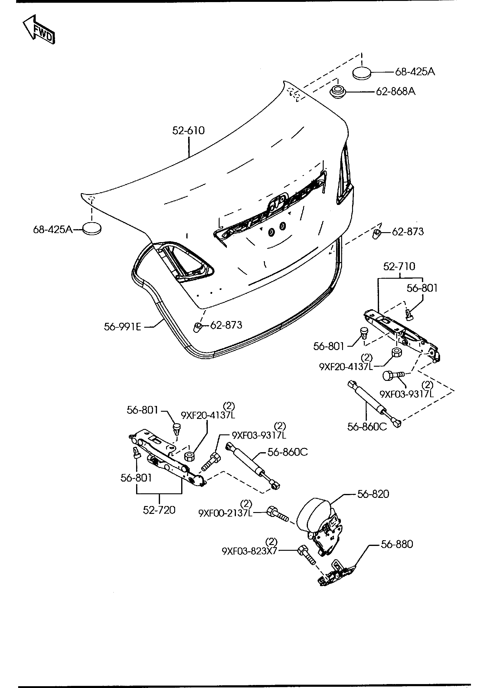 Diagram TRUNK LID for your 2020 Mazda CX-9   