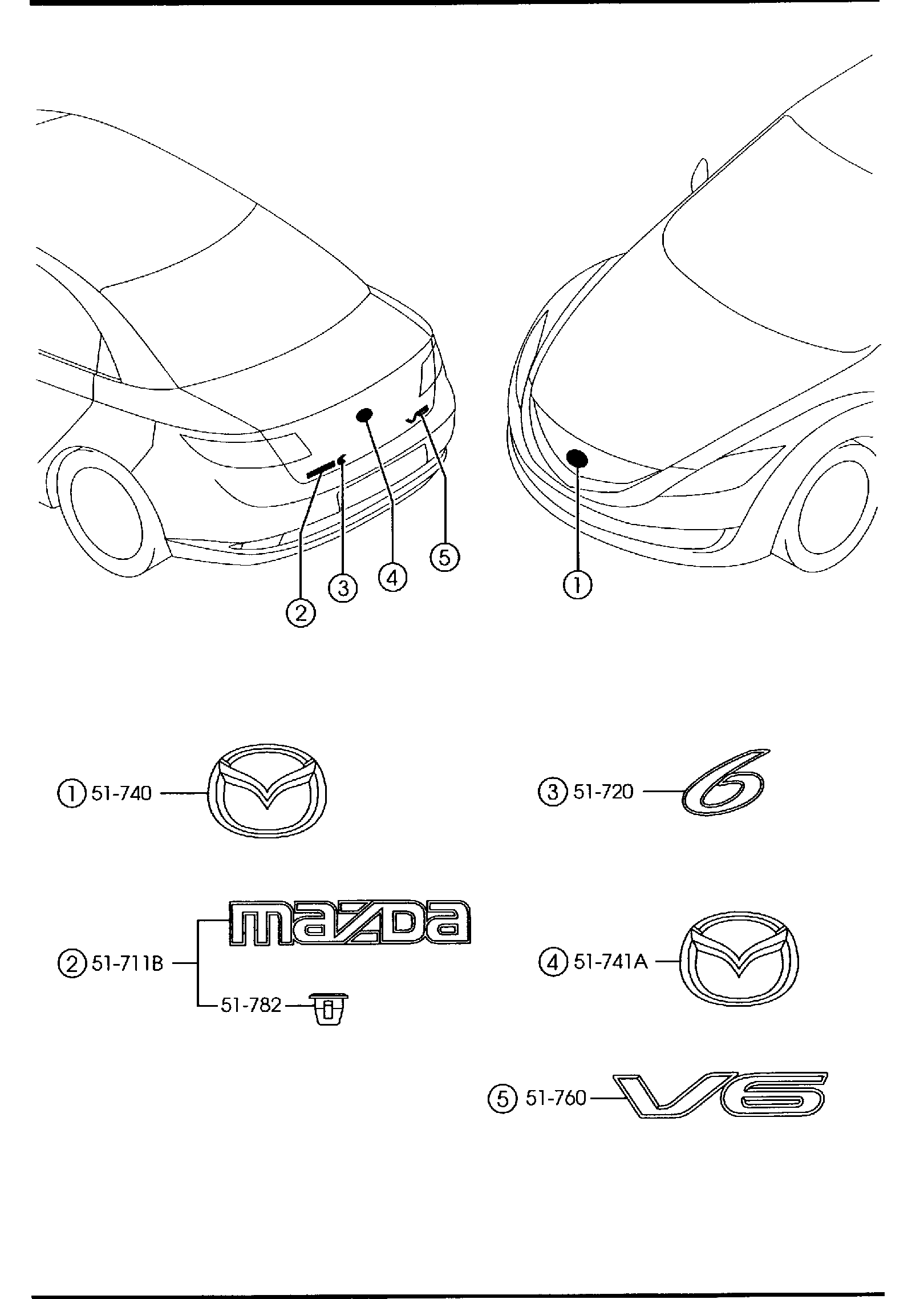 Diagram ORNAMENTS for your Mazda