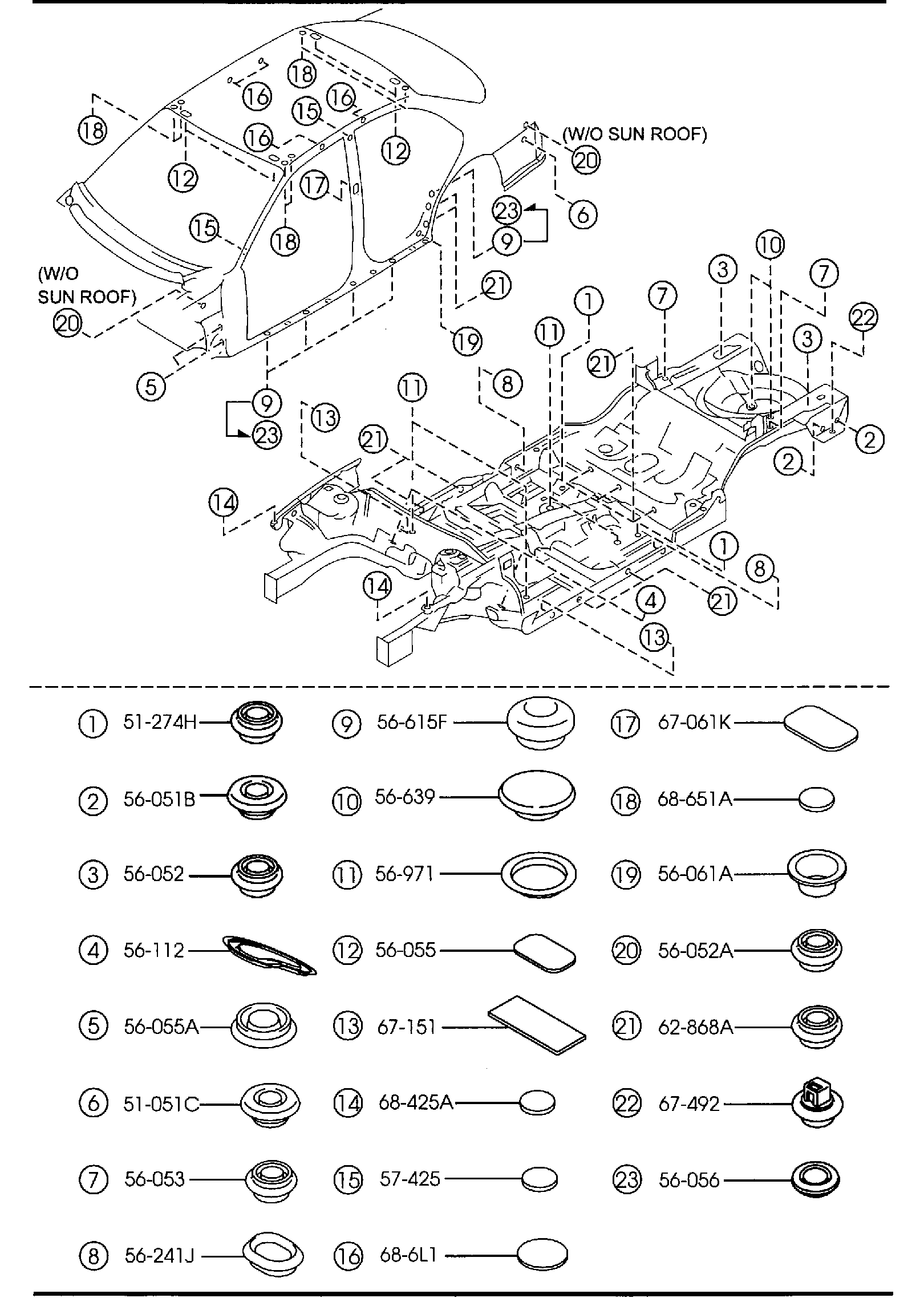 Diagram FLOOR ATTACHMENTS (HOLE COVERS) for your 2015 Mazda Mazda6   