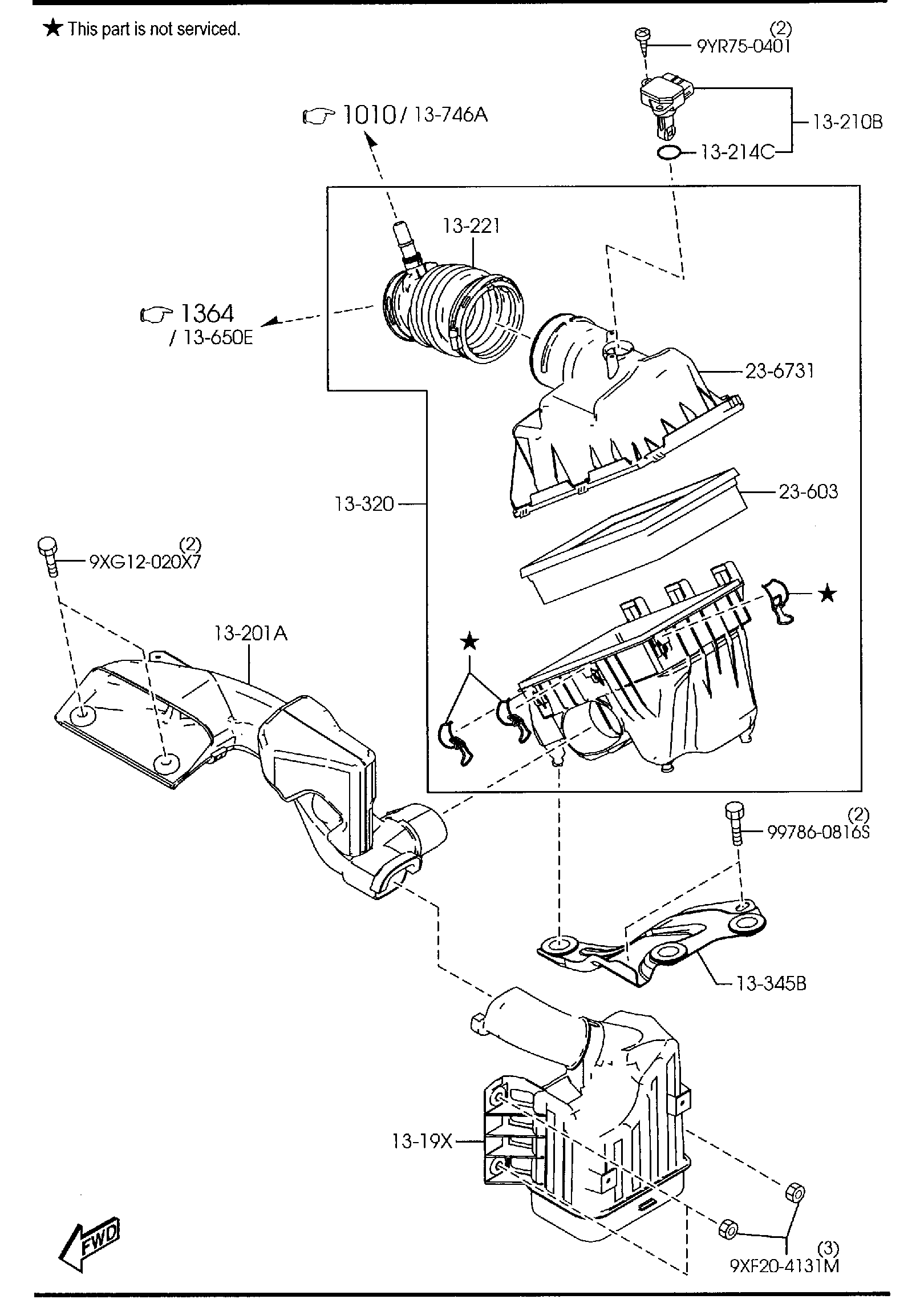 Diagram AIR CLEANER (2500CC) for your Mazda