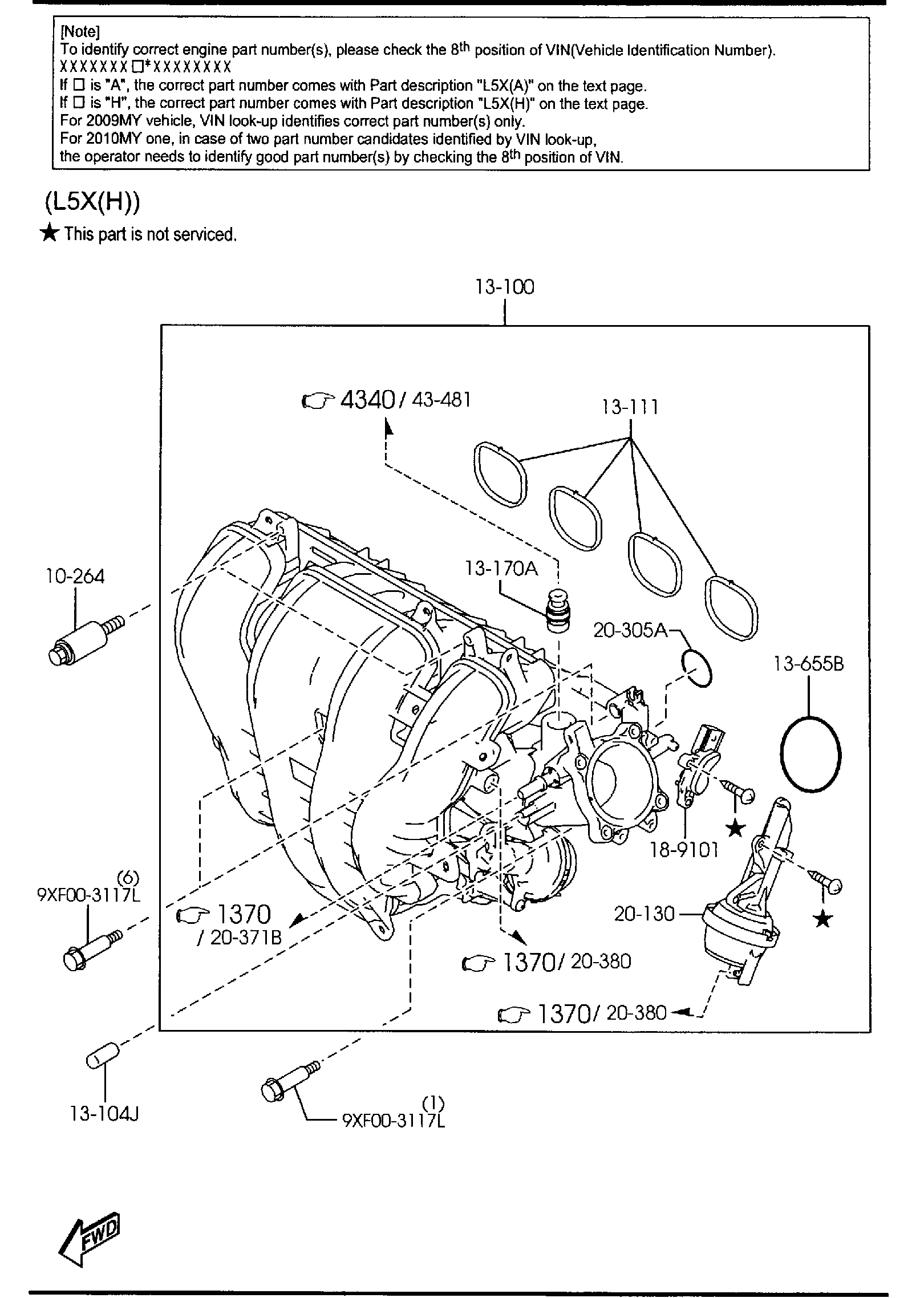 Diagram INLET MANIFOLD (2500CC) for your Mazda