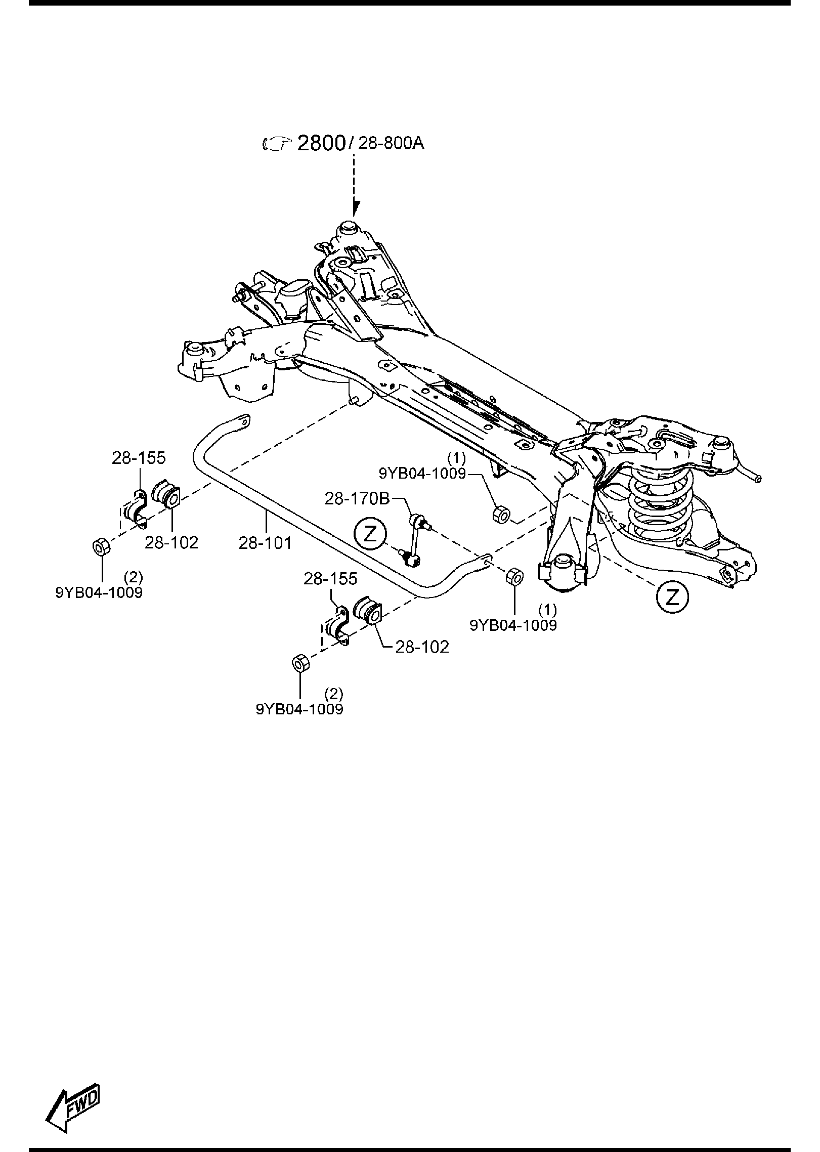 Diagram REAR STABILIZER for your 2015 Mazda Mazda3  SEDAN ITR (VIN Begins: 3MZ) 