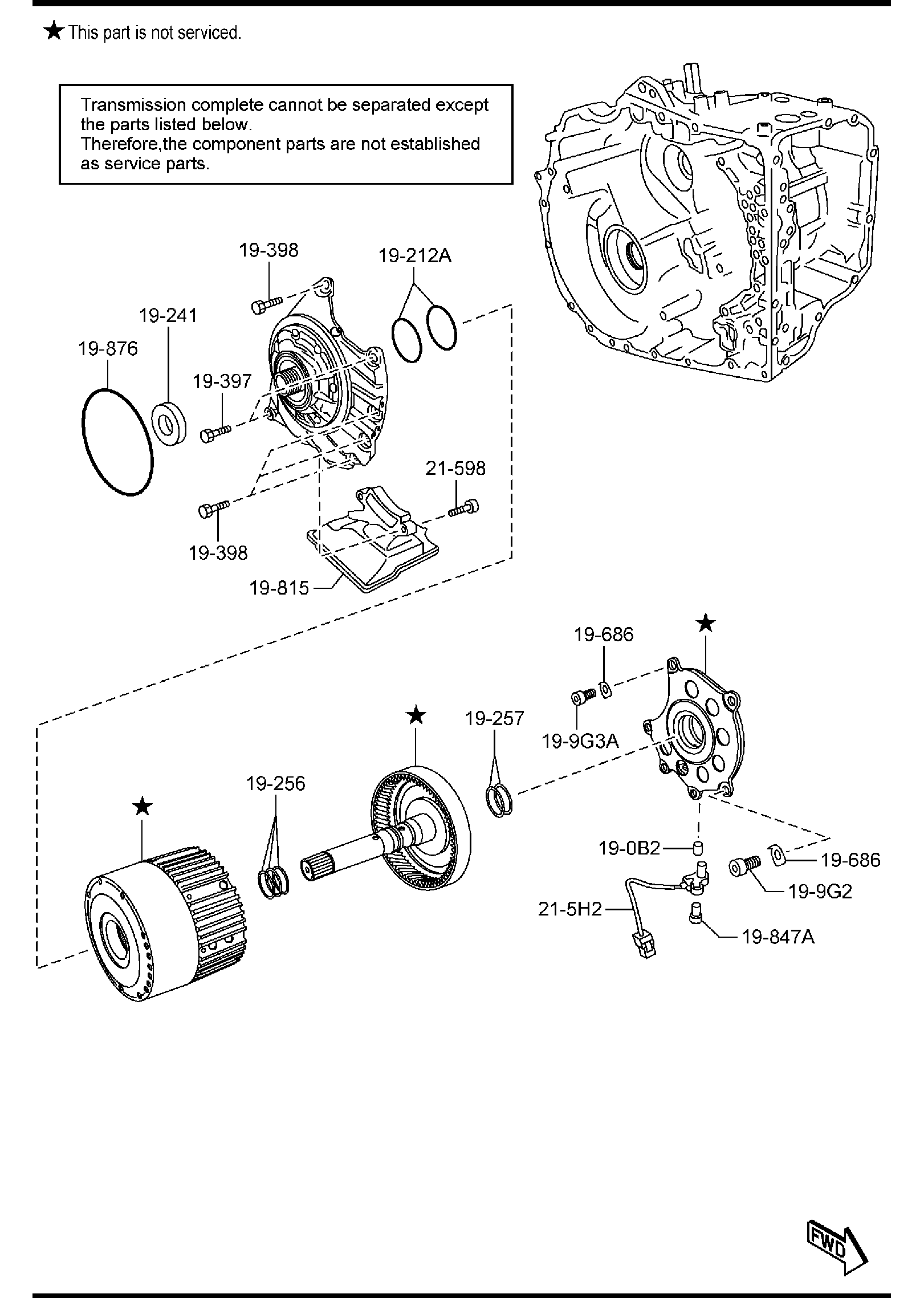 Diagram AUTOMATIC TRANSMISSION CLUTCHES & PLANETARY GEARS (6-SPEED) for your 2013 Mazda Mazda6 V6 3.7L AT SEDAN GRAND TOURING 