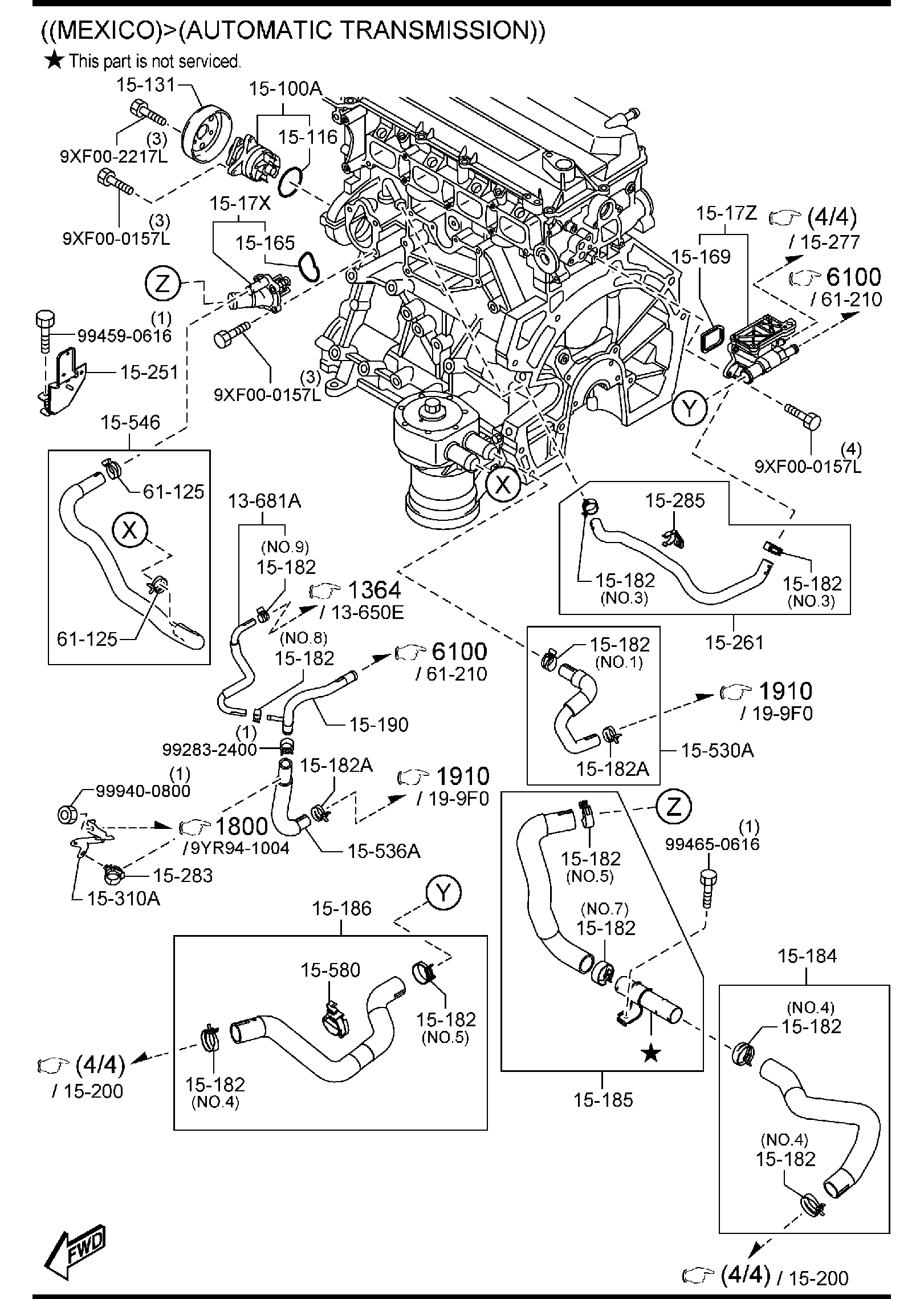 Diagram COOLING SYSTEM (2500CC) for your 2006 Mazda Mazda6   