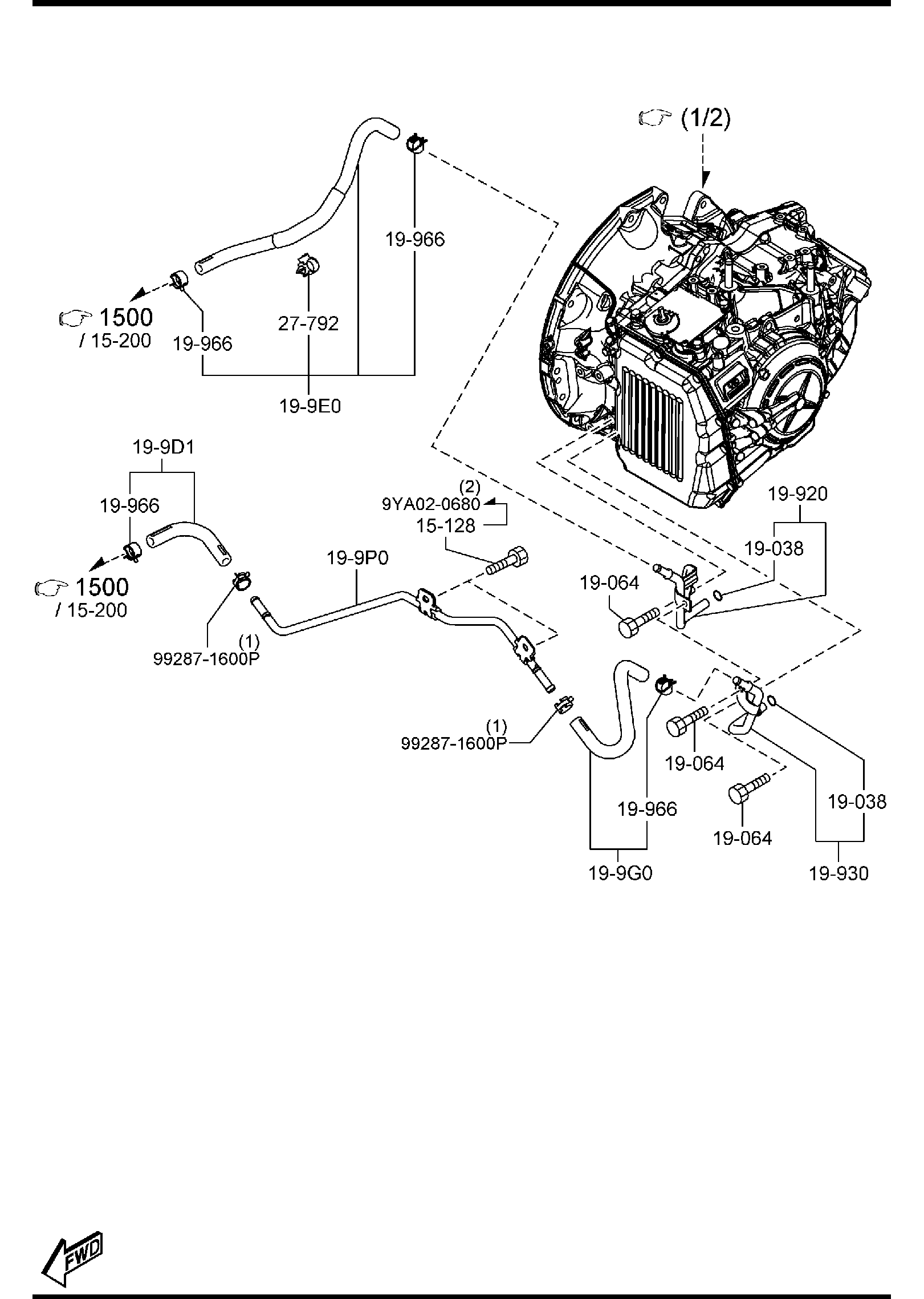 Diagram AUTOMATIC TRANSMISSION TORQUE CONVERTER, OIL PUMP & PIPINGS (6-SPEED) for your 2011 Mazda Mazda3 2.5L MT HATCHBACK SP 