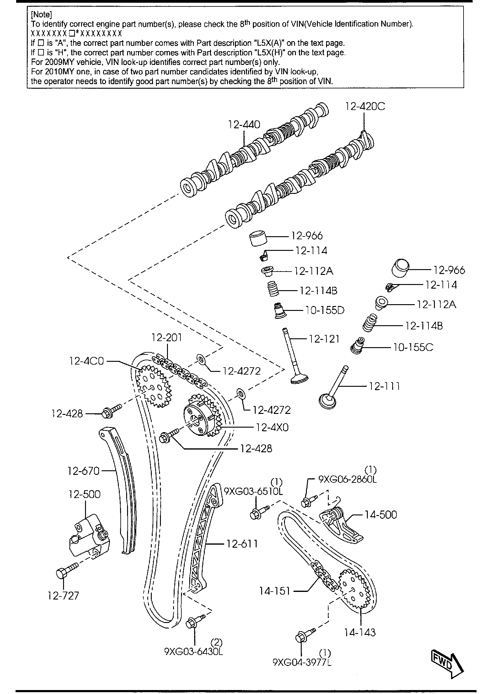 Diagram VALVE SYSTEM (2500CC) for your 2011 Mazda Mazda6   