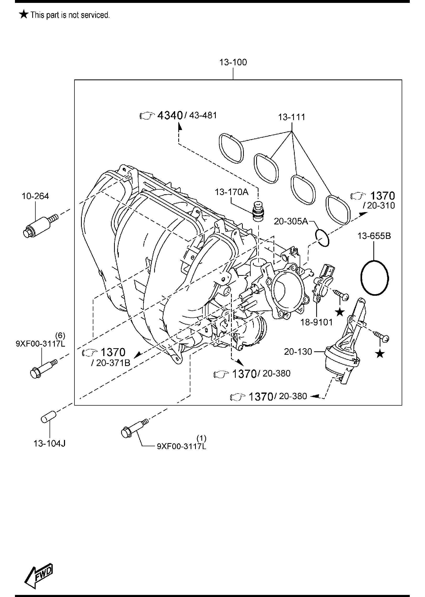 Diagram INLET MANIFOLD (2500CC) for your Mazda