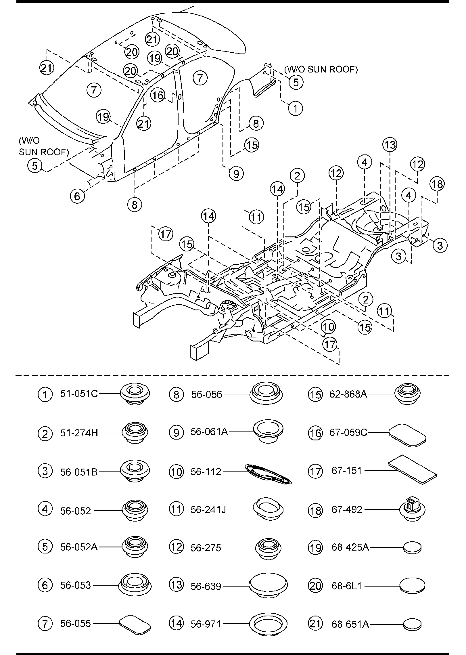 Diagram FLOOR ATTACHMENTS (HOLE COVERS) for your 2015 Mazda Mazda6   