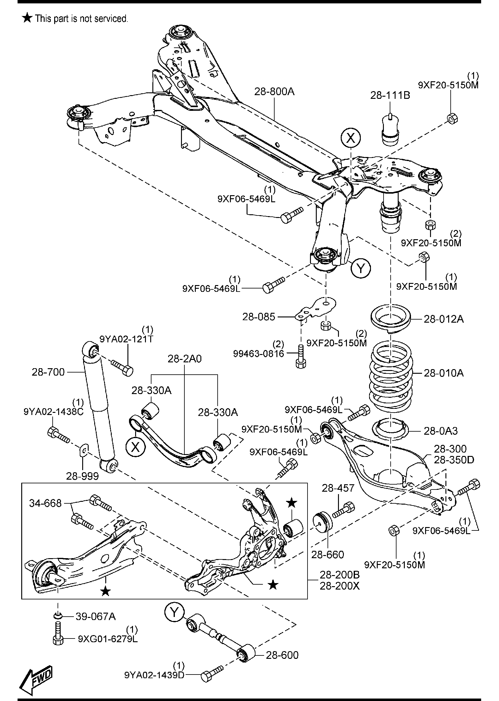 Diagram REAR SUSPENSION MECHANISMS for your 2016 Mazda Mazda3  HATCHBACK I (VIN Begins: JM1) 