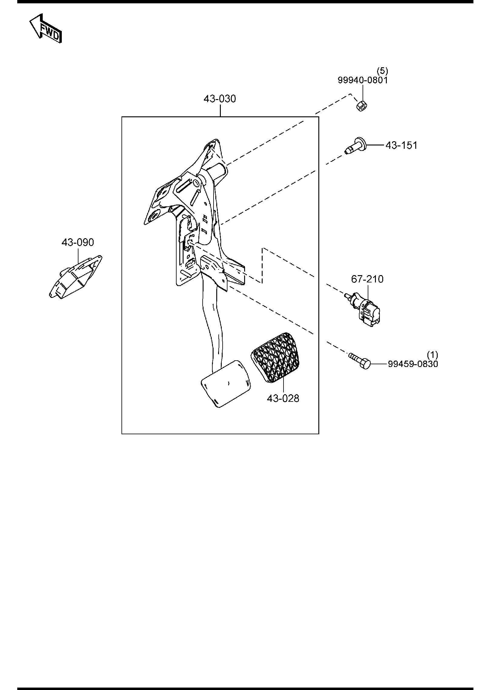 Full size assembly image of BRAKE PEDALS (AUTOMATIC TRANSMISSION) (1/1)