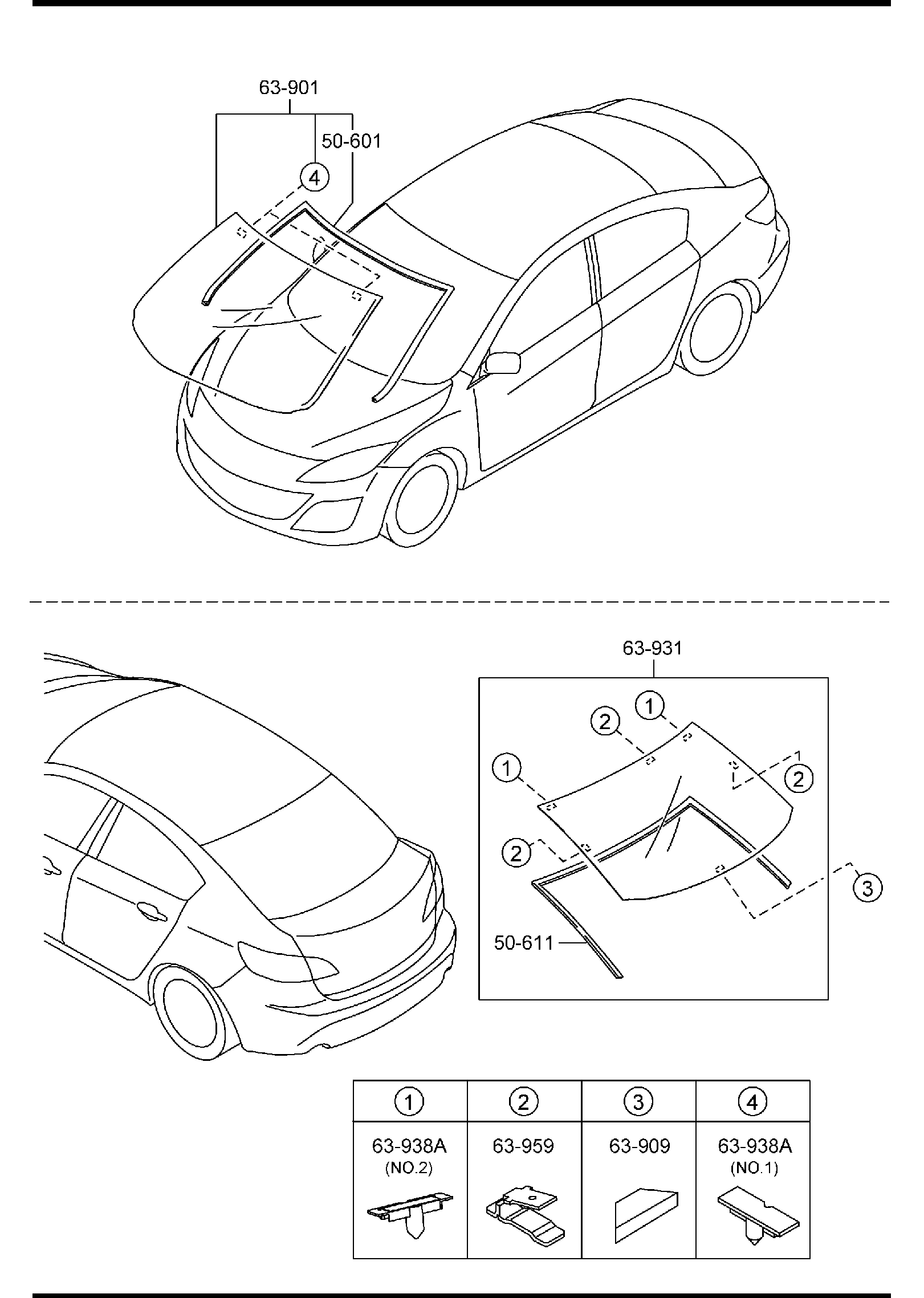 Diagram WINDOW GLASSES (4-DOOR) for your 2014 Mazda Mazda5   