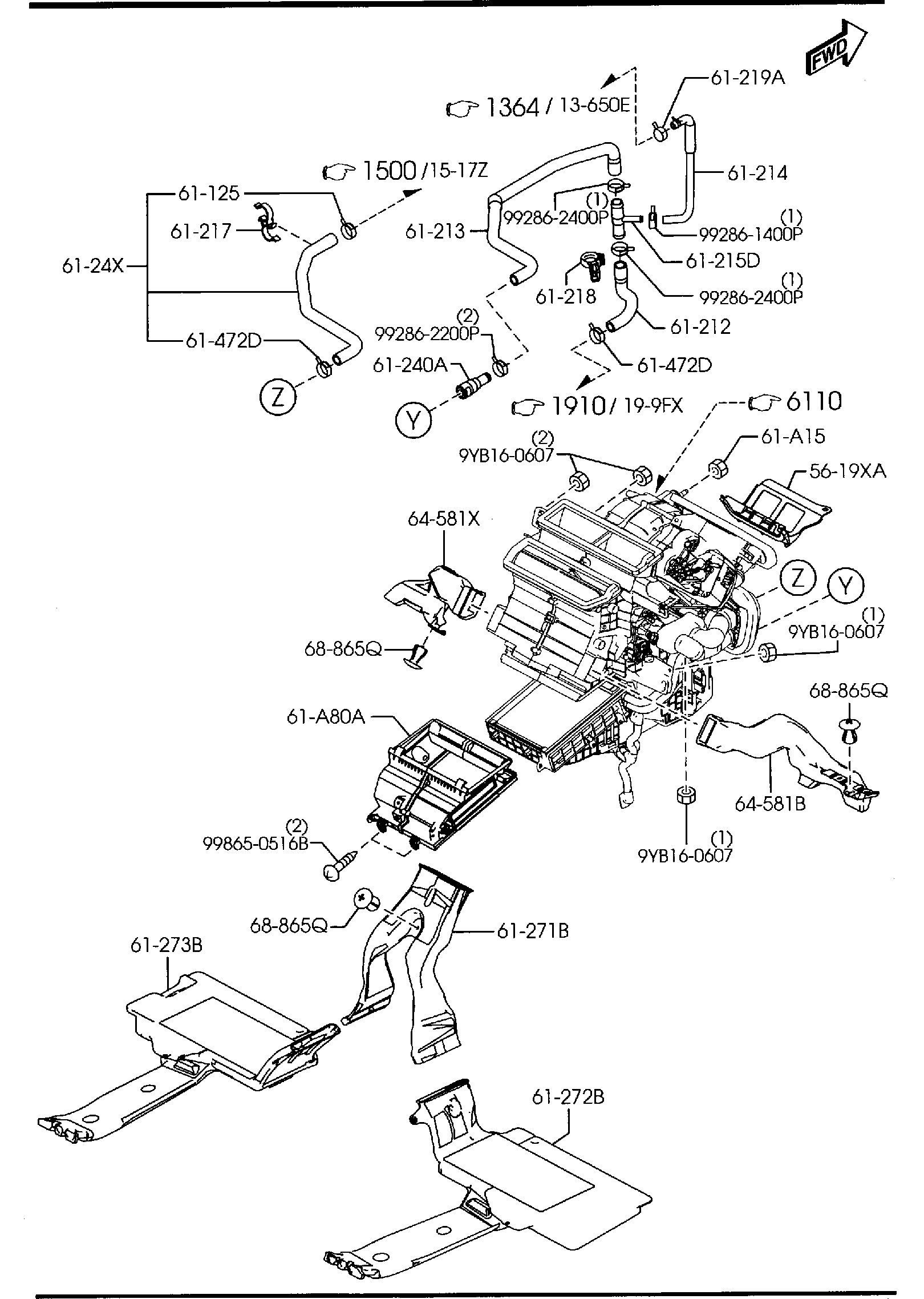 Diagram HEATER (AUTOMATIC TRANSMISSION) for your Mazda