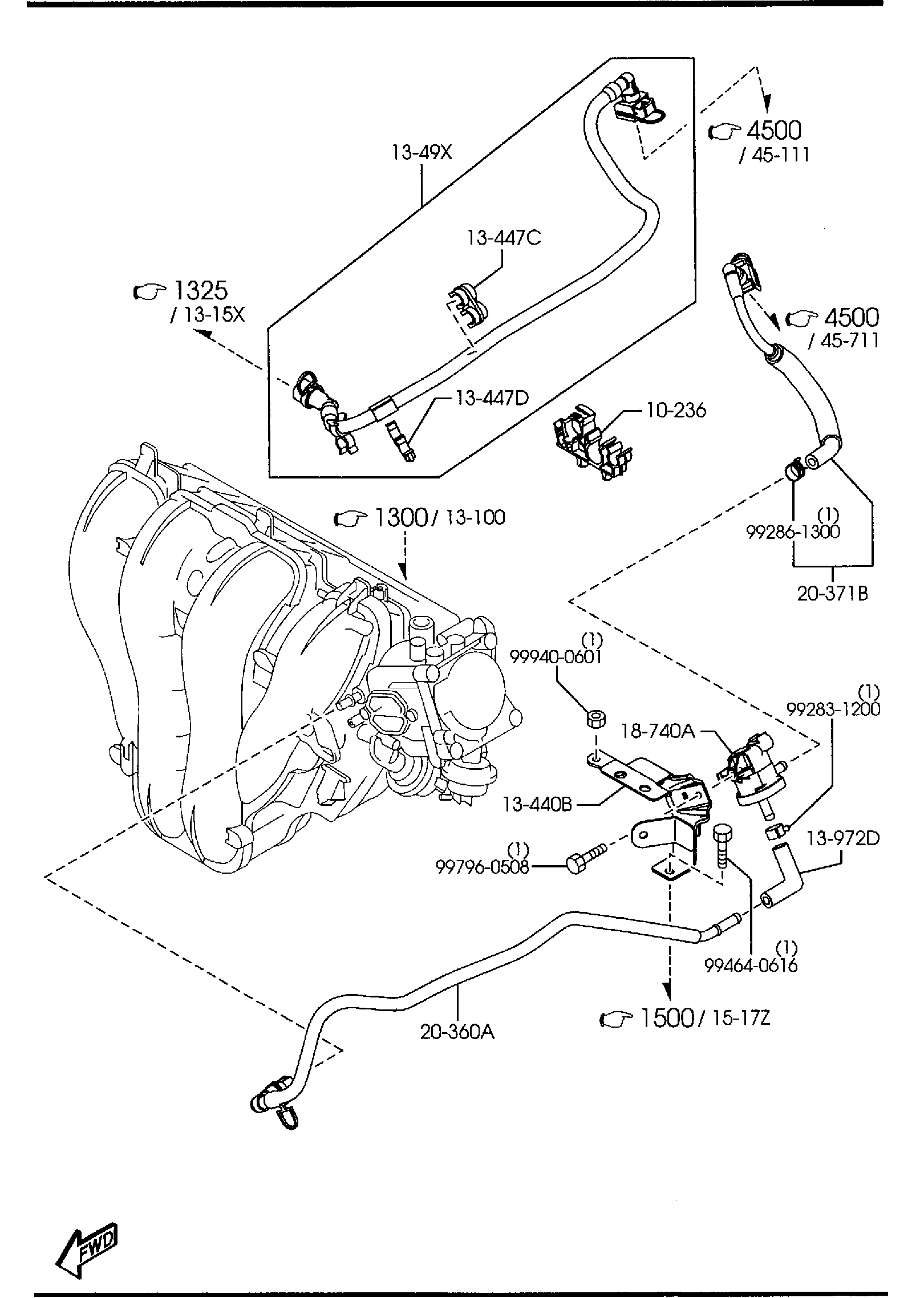 Diagram FUEL SYSTEM (2000CC & 2500CC) for your 2010 Mazda Mazda3  HATCHBACK SPEED3 