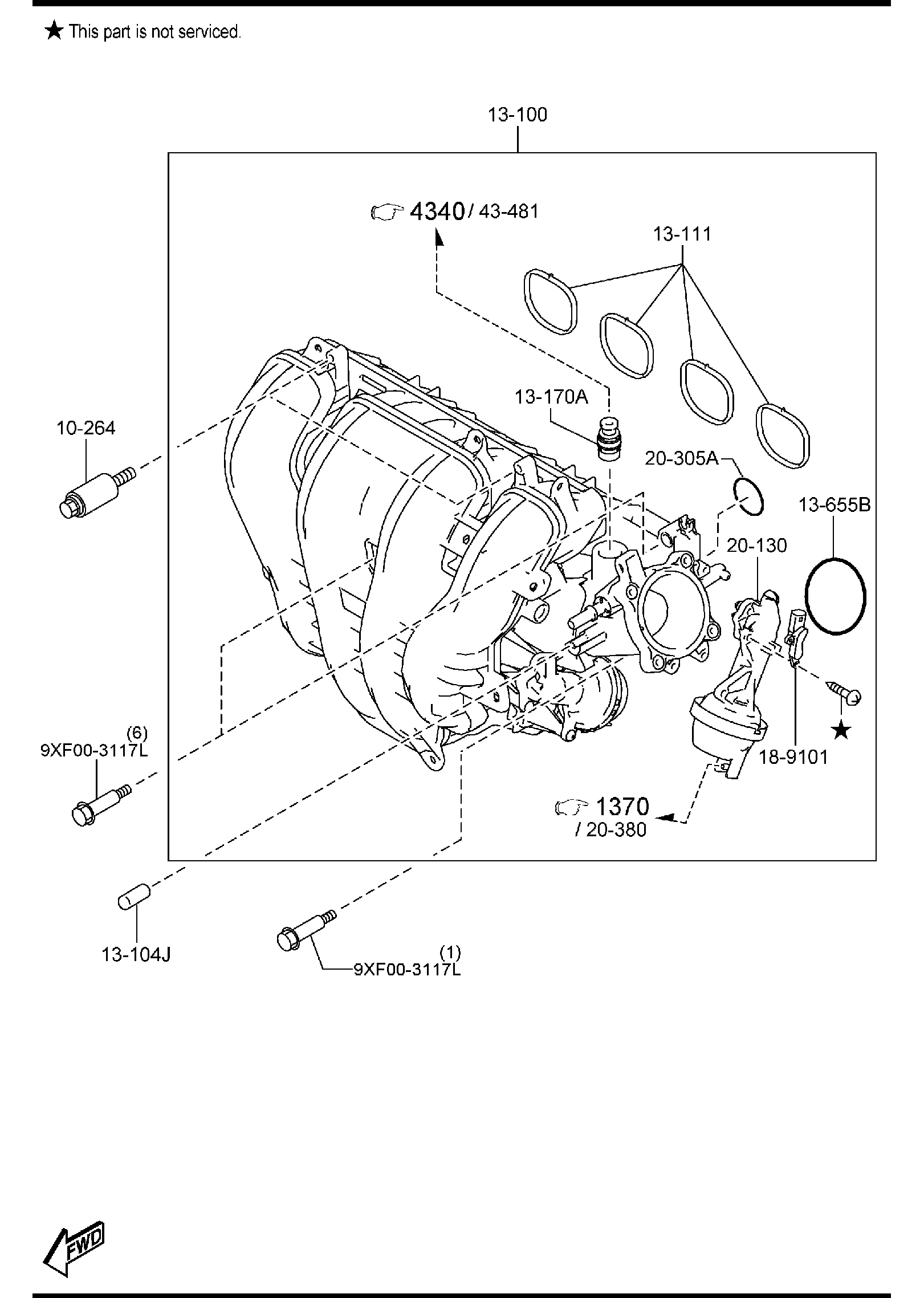 Diagram INLET MANIFOLD (2500CC) for your Mazda