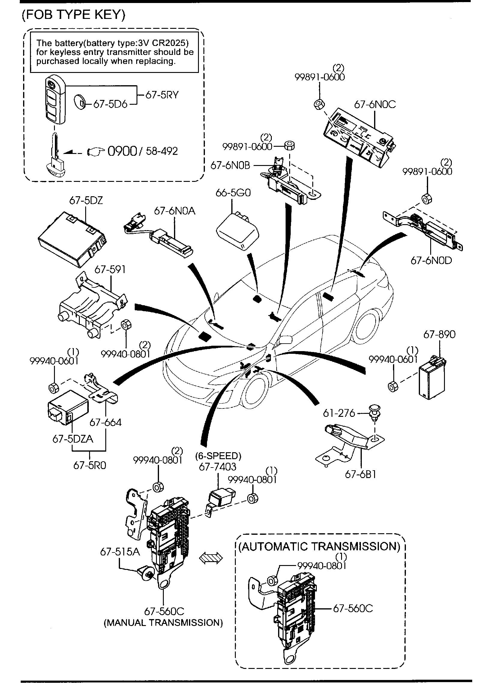 Diagram BODY RELAYS & UNIT (5-DOOR) for your 2008 Mazda MX-5 Miata   