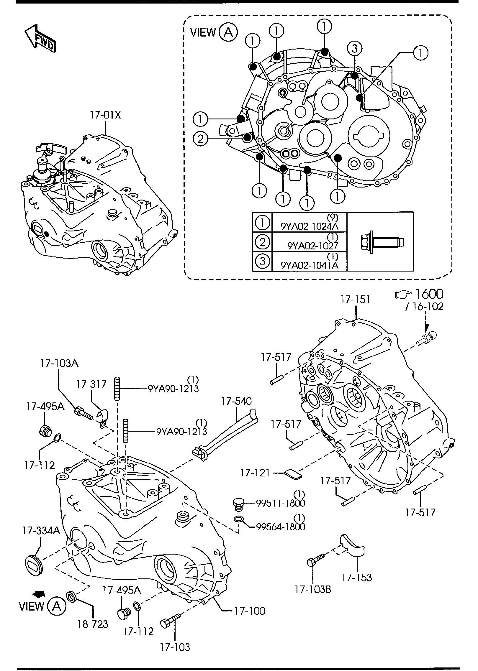 Diagram MANUAL TRANSMISSION CASE (6-SPEED)(2300CC) for your 2010 Mazda Mazda3   