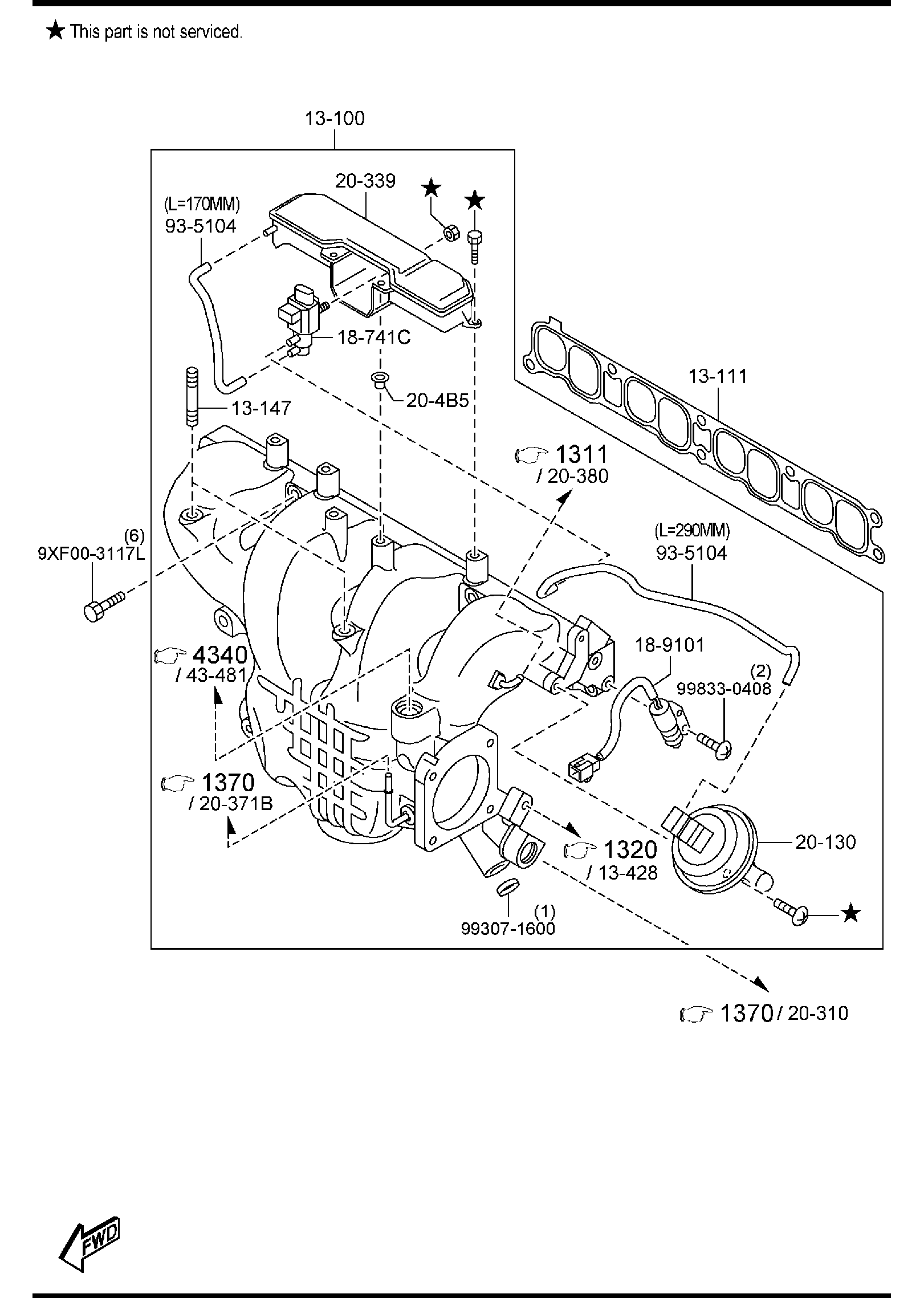 Diagram INLET MANIFOLD (2300CC) for your Mazda