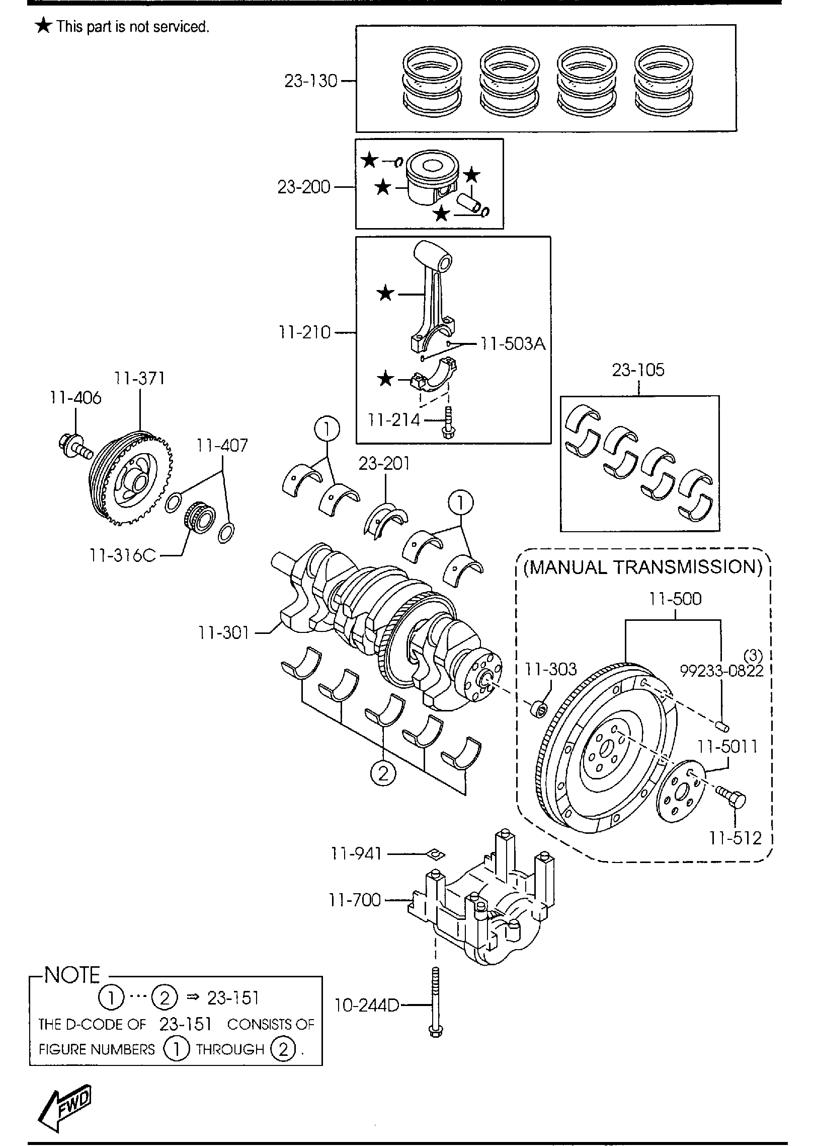 Diagram PISTON, CRANKSHAFT & FLYWHEEL (2500CC) for your 2010 Mazda Mazda3  SEDAN SP 