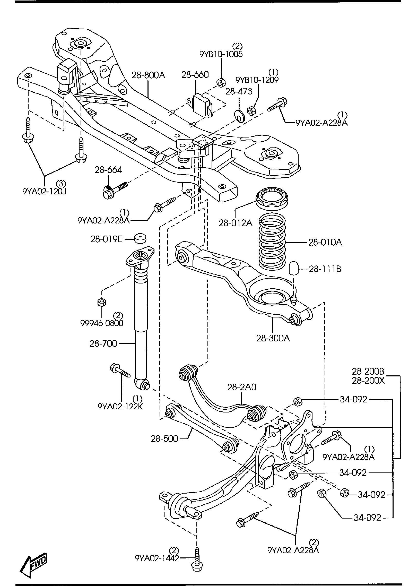 Diagram REAR SUSPENSION MECHANISMS for your 2013 Mazda Mazda5  SPORT WAGON 