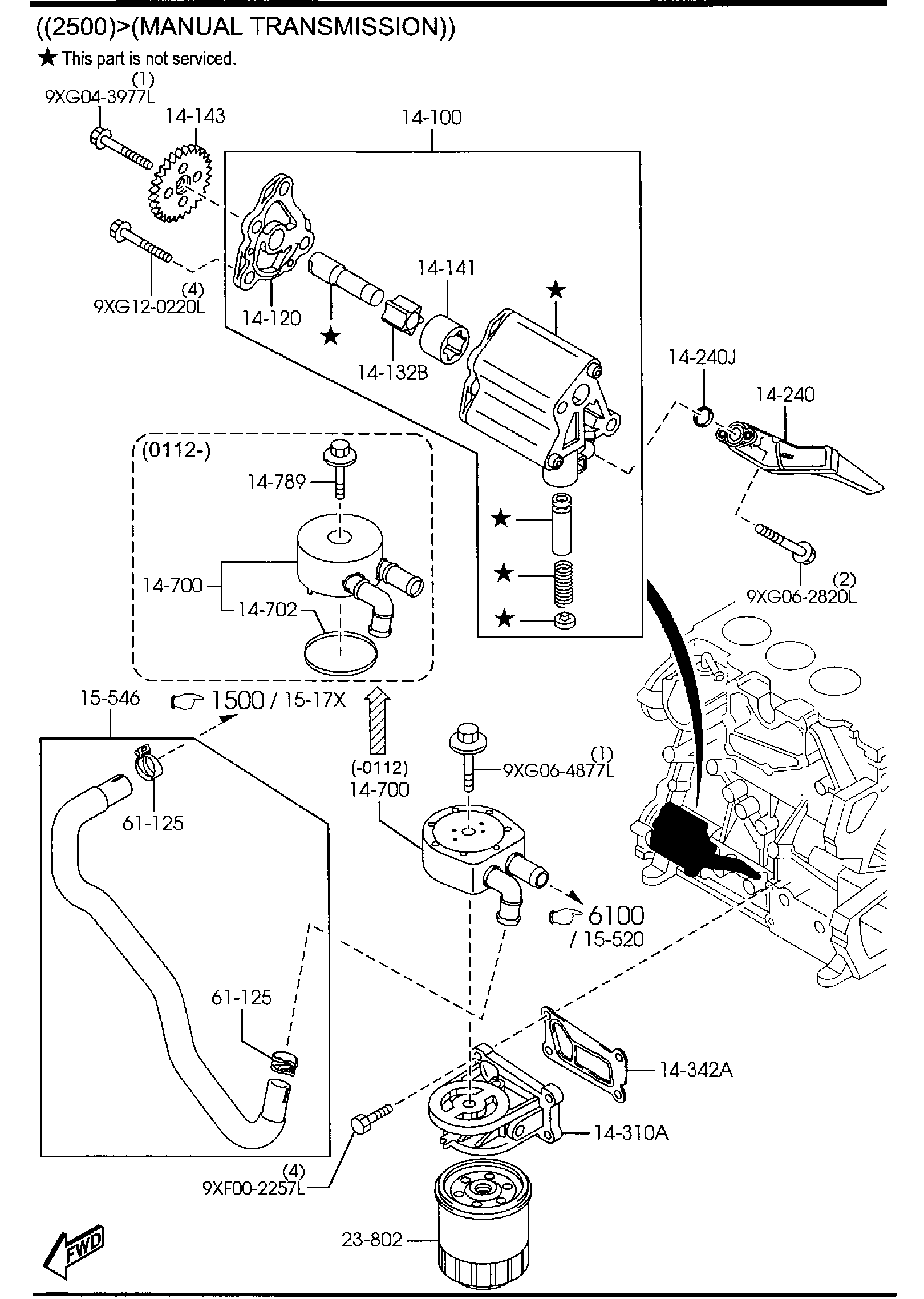 Diagram OIL PUMP & FILTER (2000CC & 2500CC) for your Mazda
