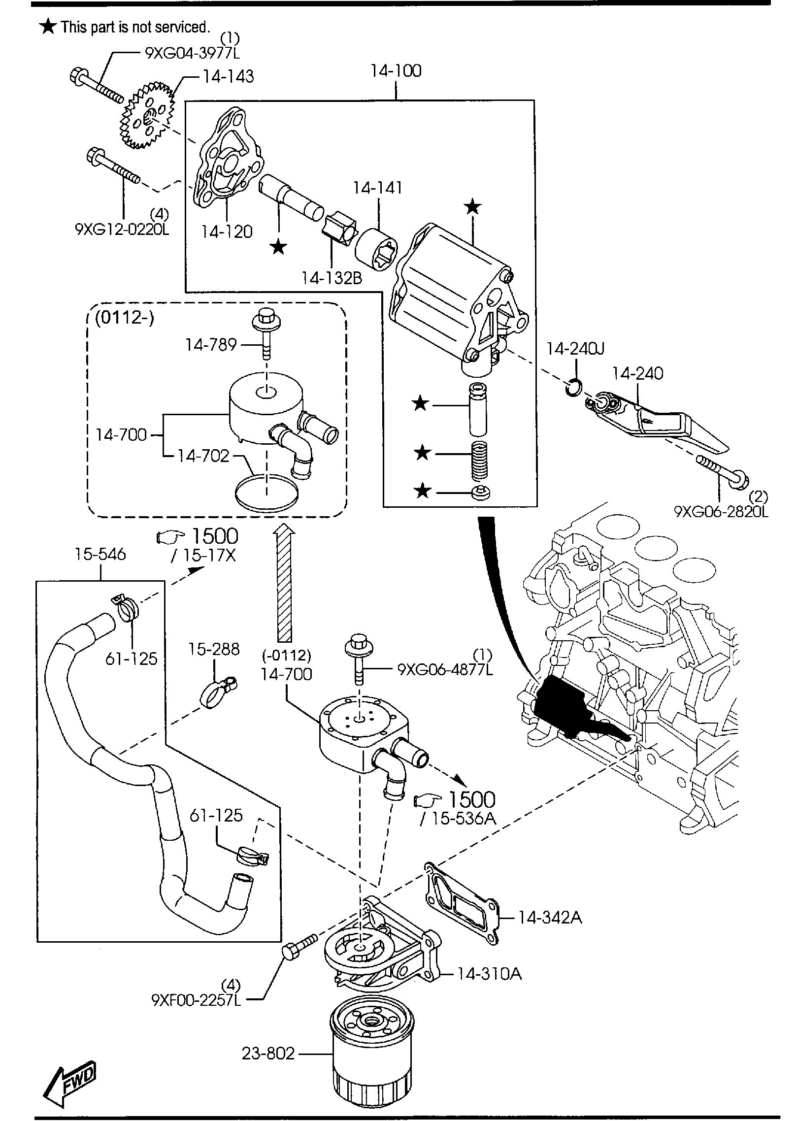 Diagram OIL PUMP & FILTER (2300CC) for your 2011 Mazda Mazda3  HATCHBACK SPEED3 