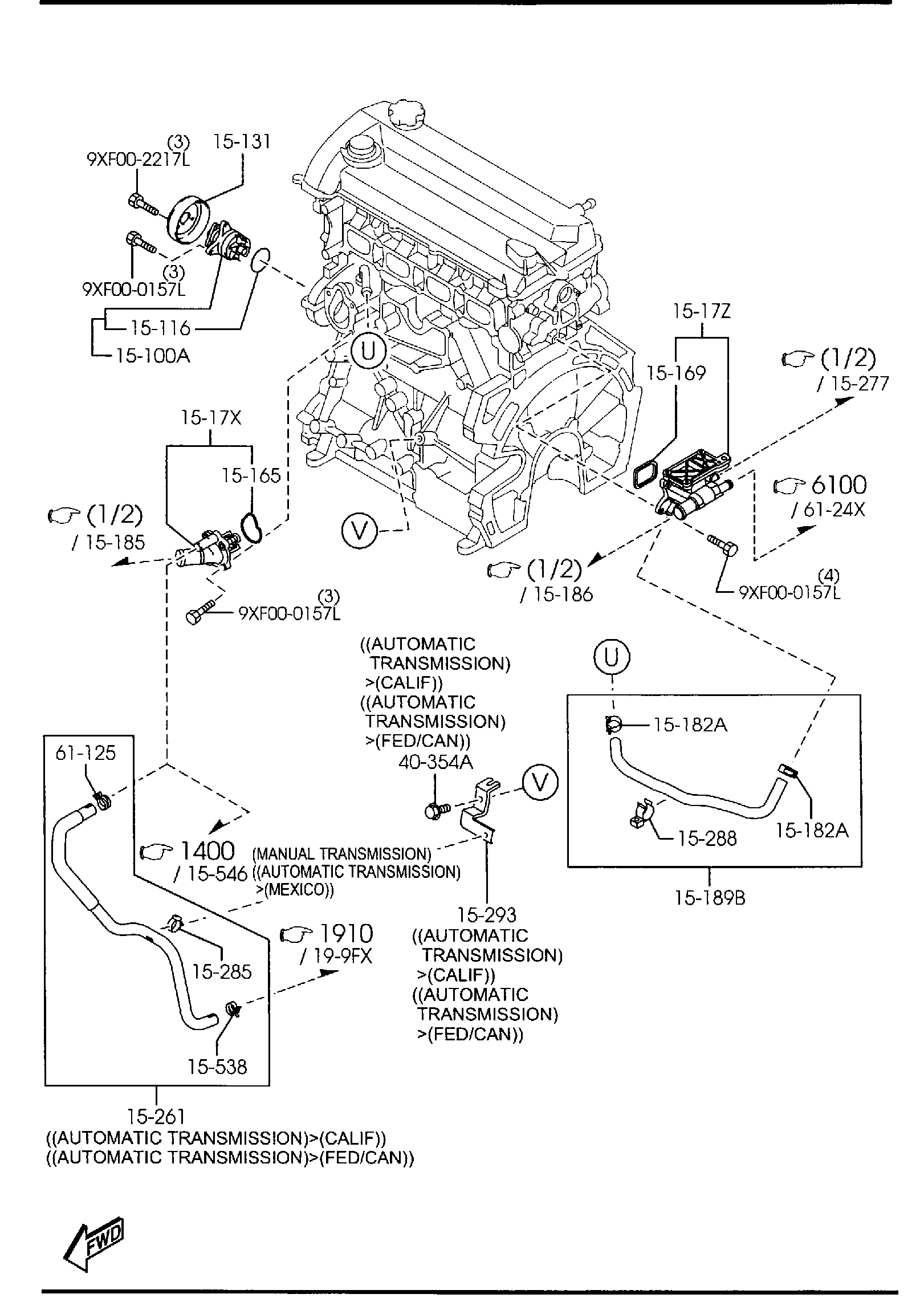 Diagram COOLING SYSTEM (2500CC) for your Mazda