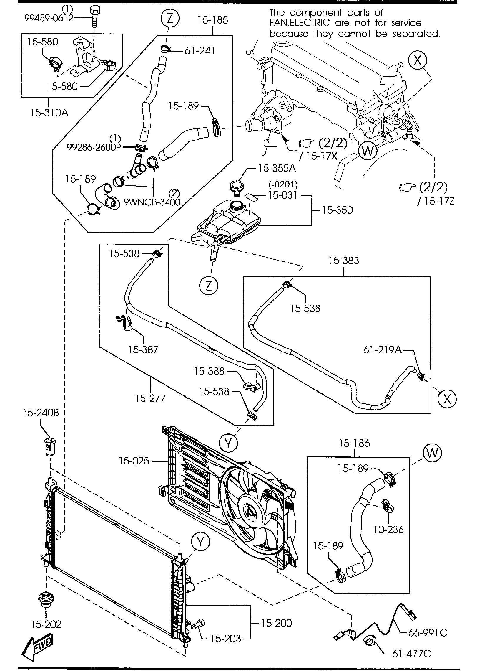 Diagram COOLING SYSTEM (2300CC) for your Mazda