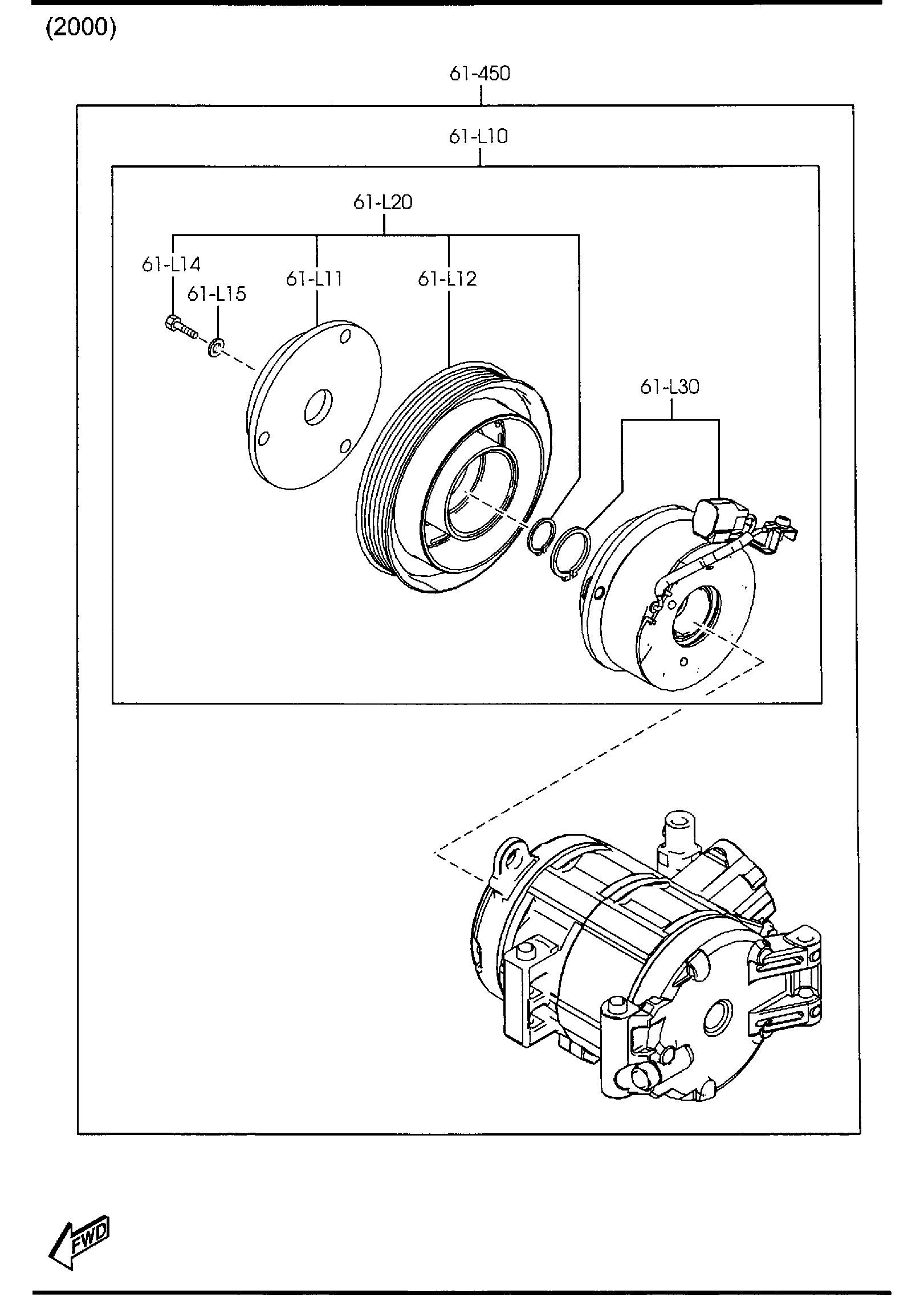 Diagram AIR CONDITIONING COMPRESSOR COMPONENTS for your 2011 Mazda Mazda3  SEDAN BASE 